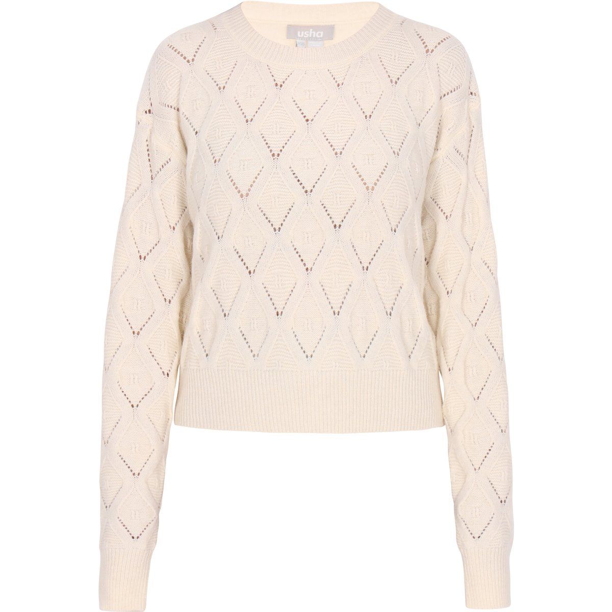 Strukturierter Strickpullover mit Rautenmuster