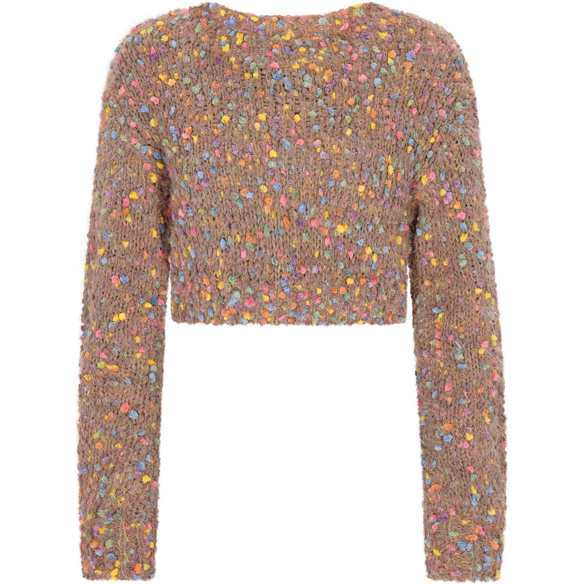 Bunter Grobstrickpullover mit Sprenkelmuster