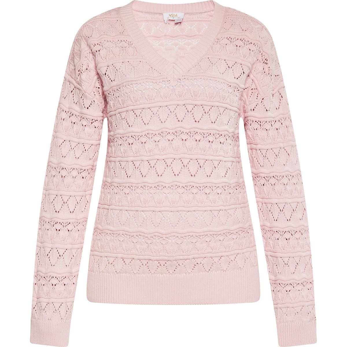 Aufwendiger V-Ausschnitt-Strickpullover