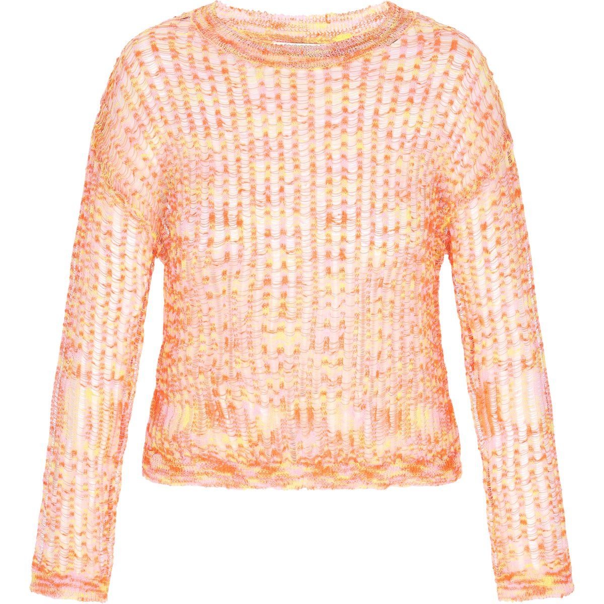 Luftiger Pointelle-Strickpullover in Kurzform