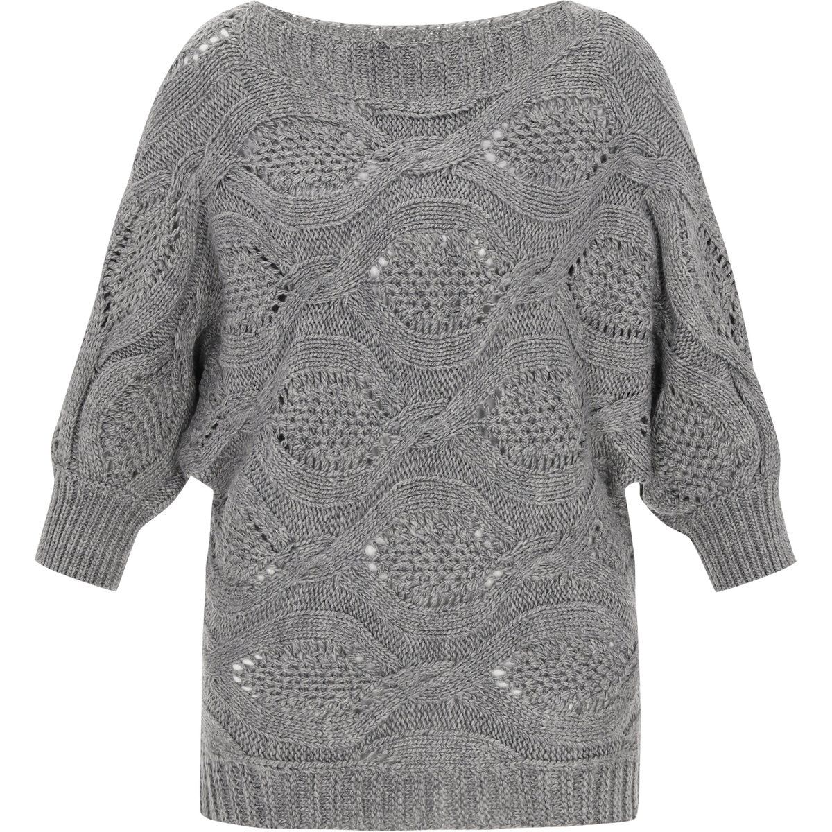 Strukturierter Pullover mit Fledermausärmeln