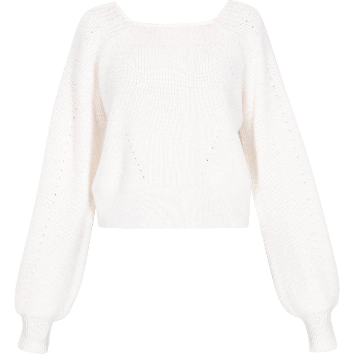 Strickpullover mit quadratischem Ausschnitt