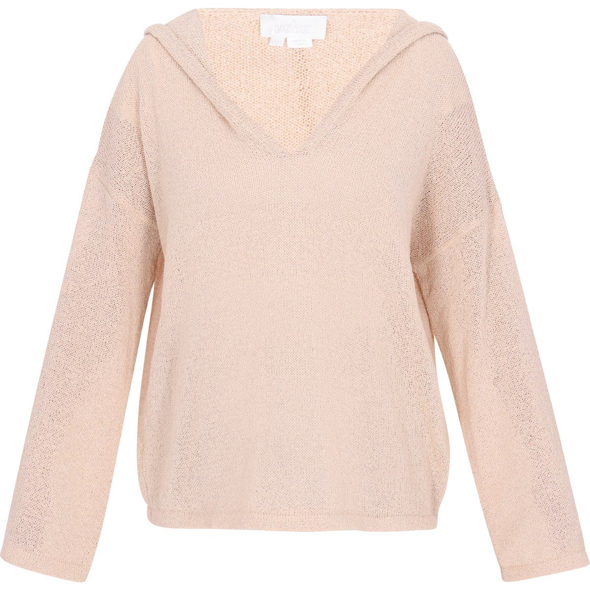 Lockerer Strickpullover mit Kapuze