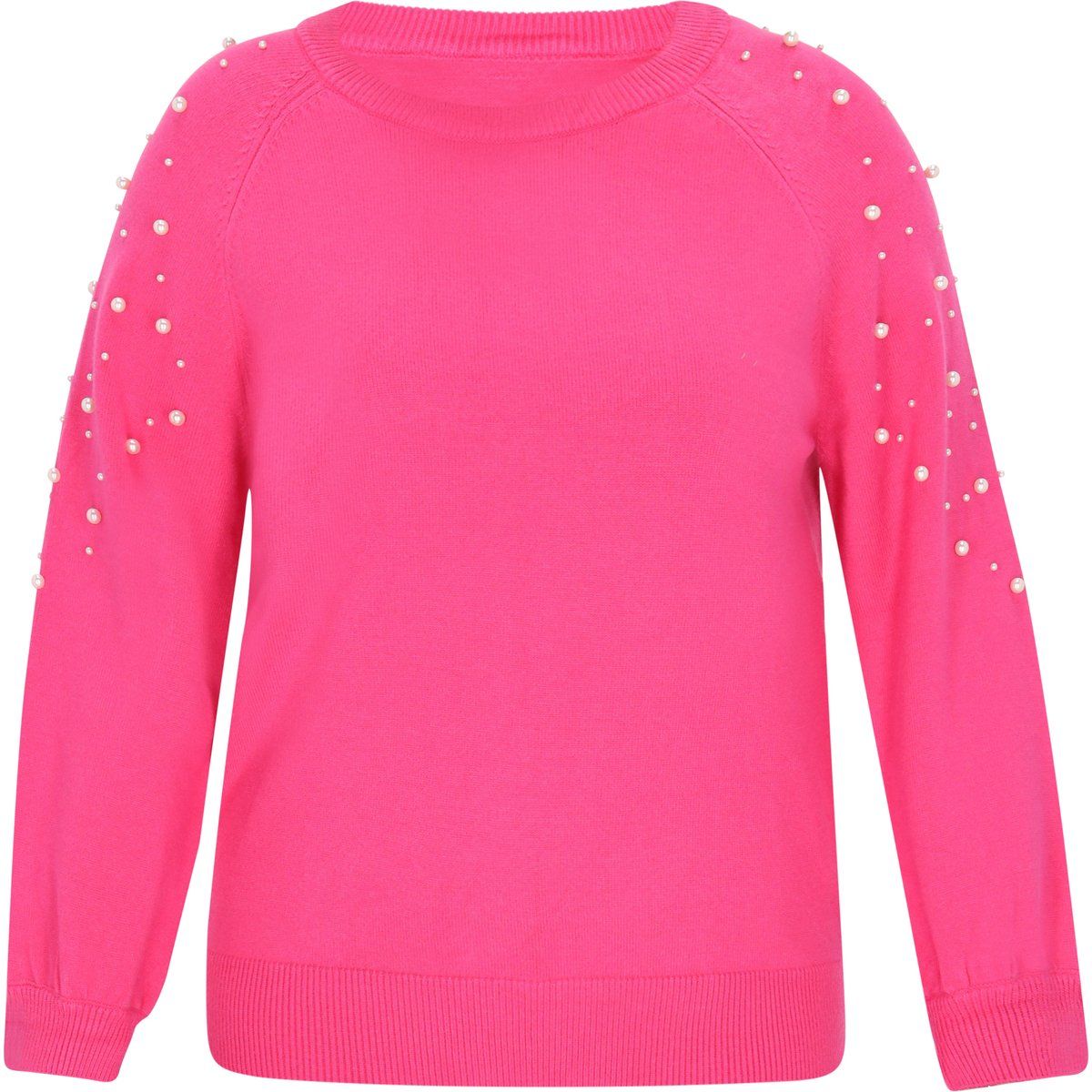 Perlenbesetzter Pullover mit Raglanärmeln