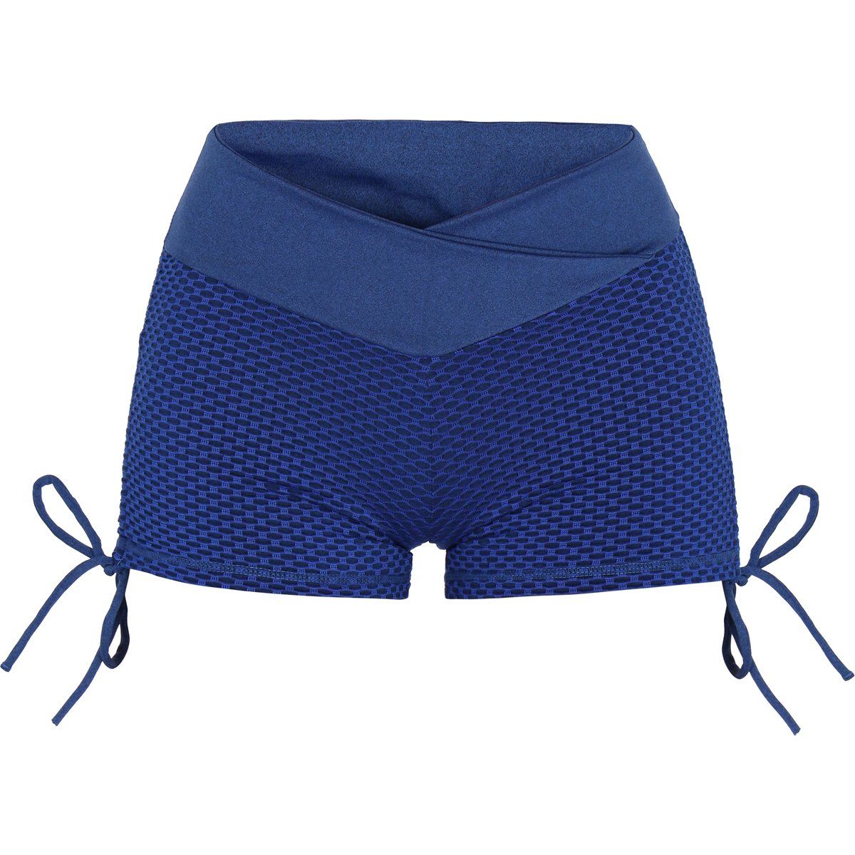 Sport-Shorts mit Überkreuz-Bund und Wabenmuster