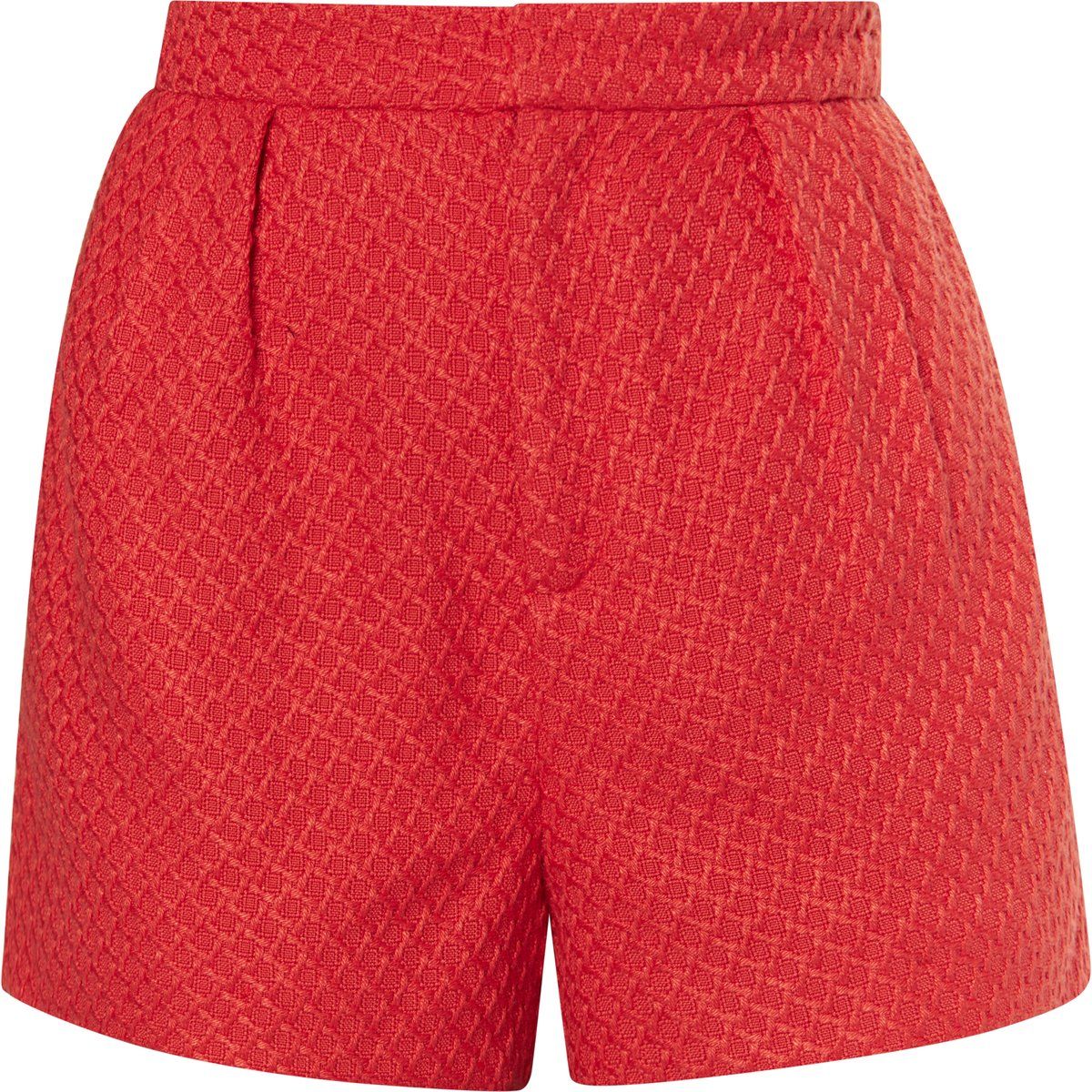 Hochtaillierte Shorts in Bouclé-Optik