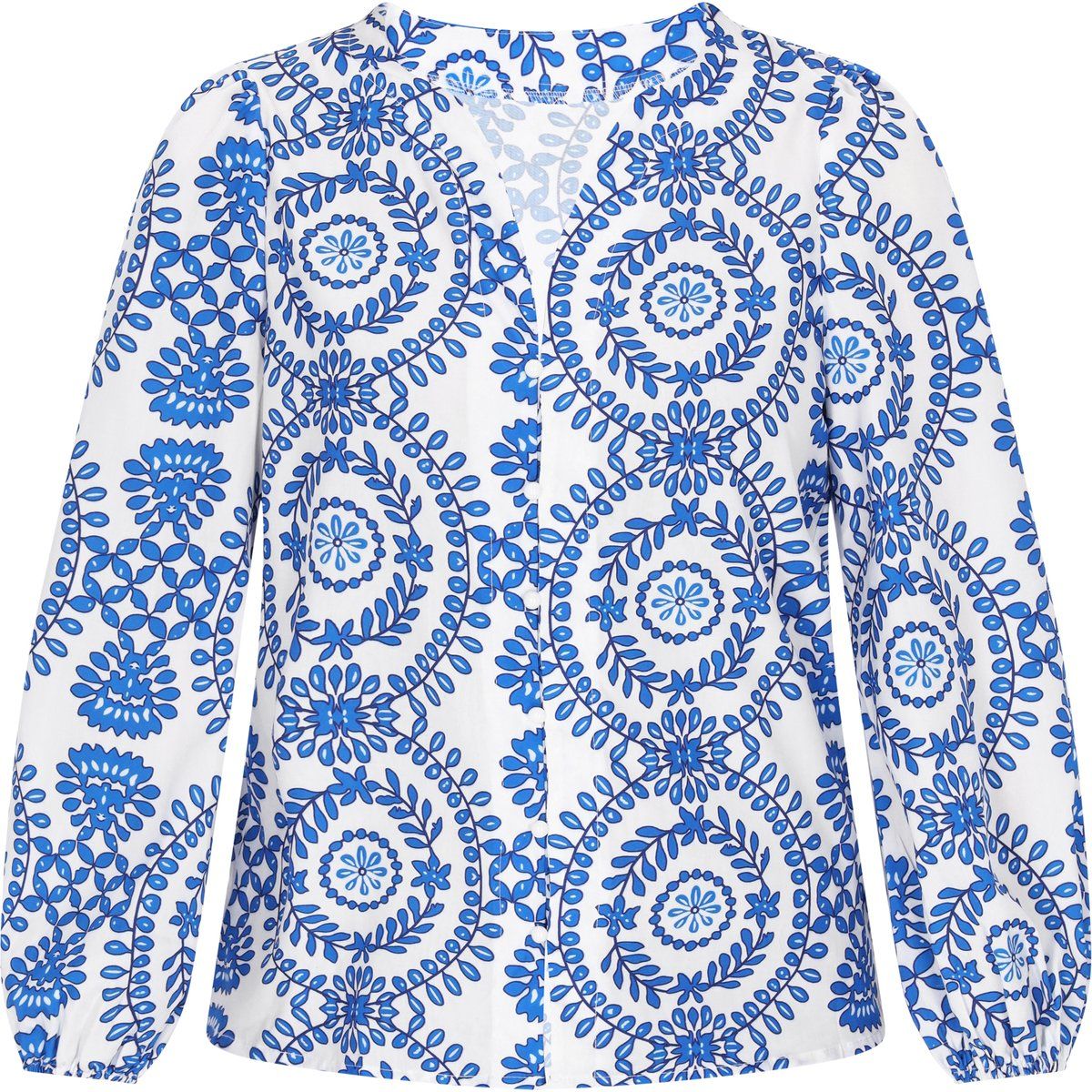 V-Ausschnitt Bluse mit Mandala-Muster