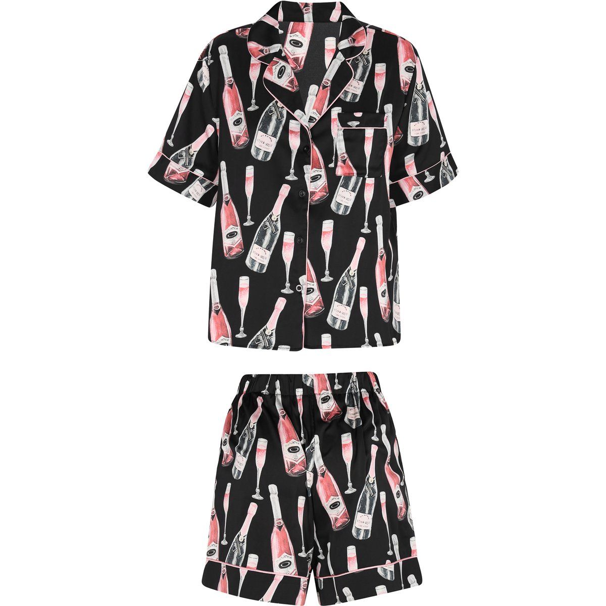 Pyjama-Set mit Champagner-Print