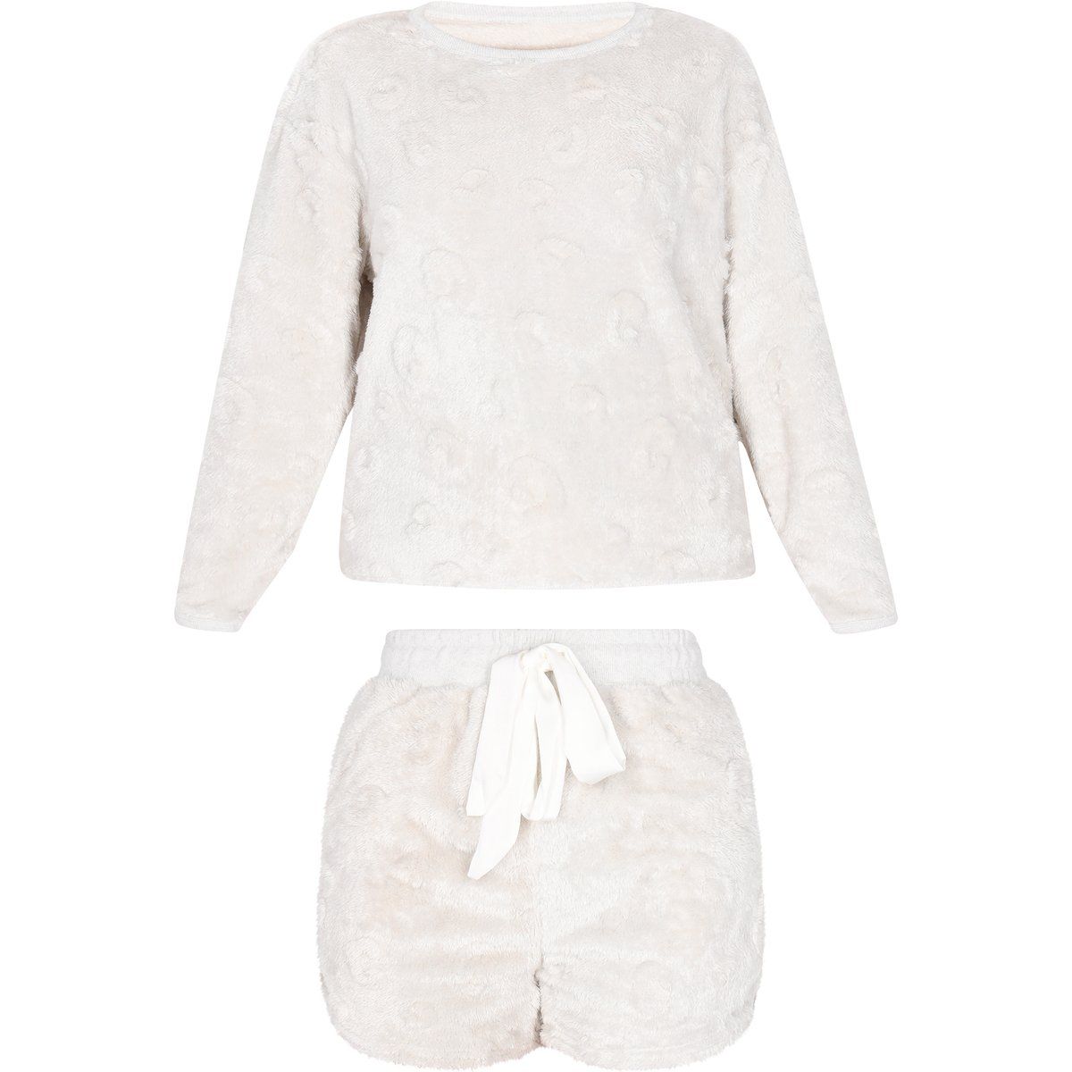 Gemütliches geprägtes Plüsch-Loungewear-Set