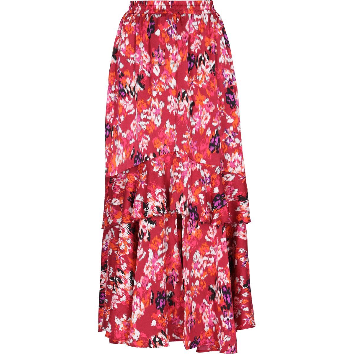 Gestufter Maxirock mit Blumenmuster
