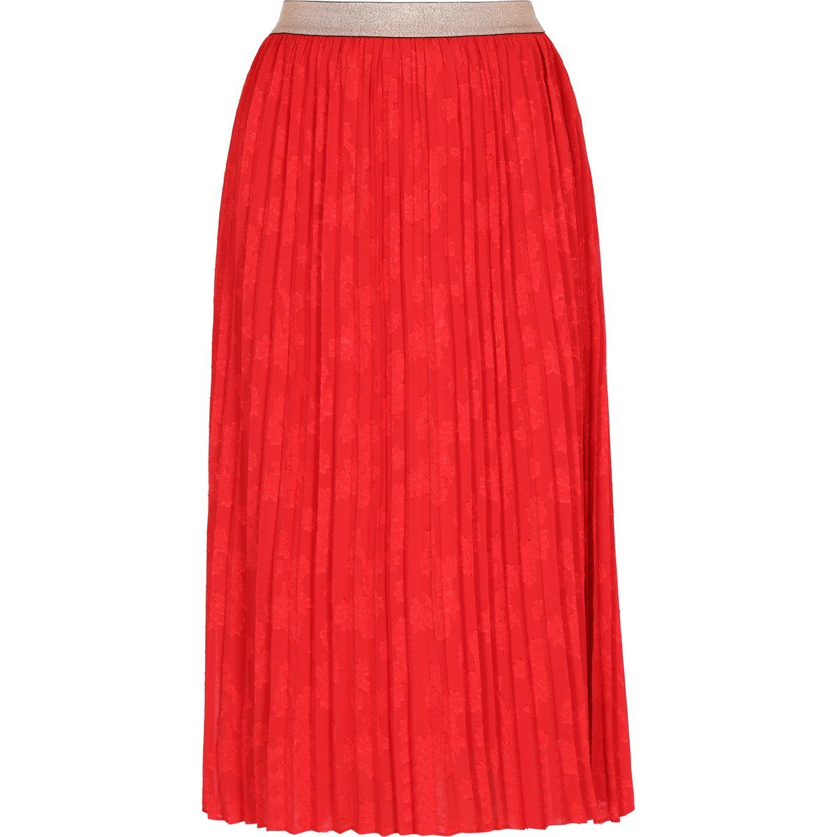 Plissierter Maxirock mit Floralem Jacquard