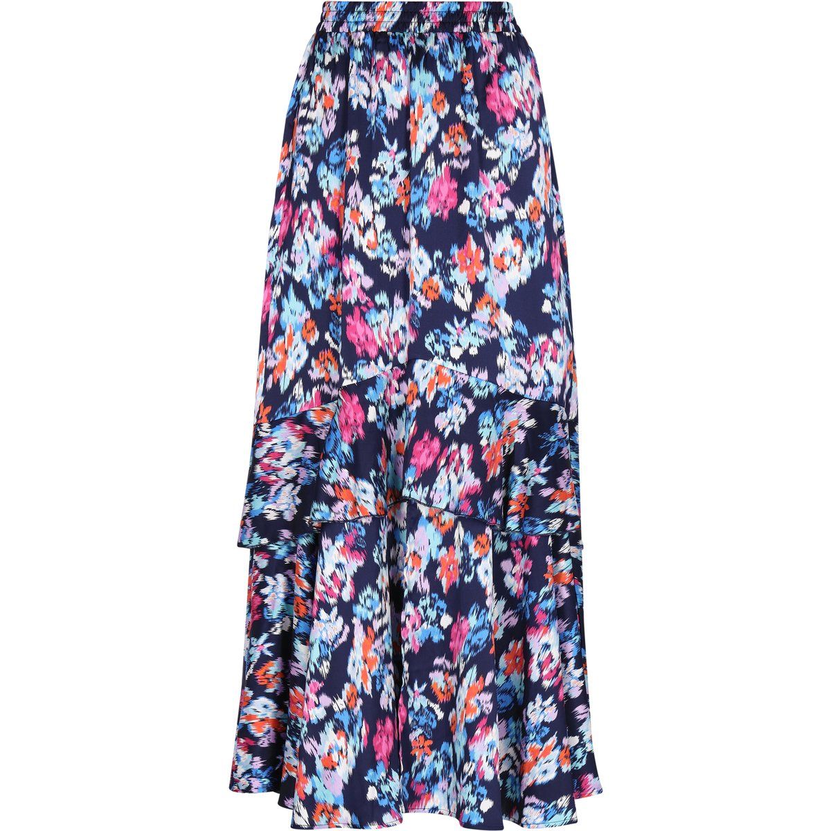 Gestufter Maxirock mit Blumenmuster