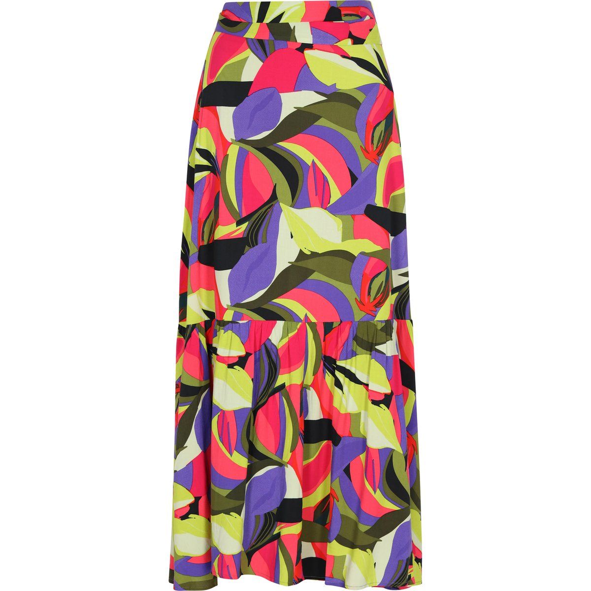 Maxirock mit lebhaftem abstraktem Print