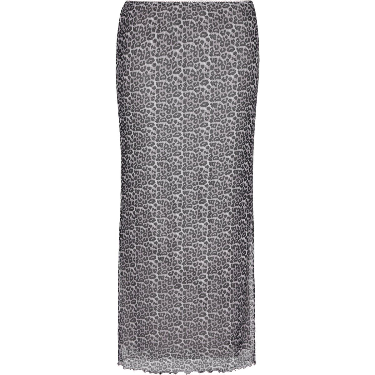 Maxirock mit Leopardenmuster aus Mesh