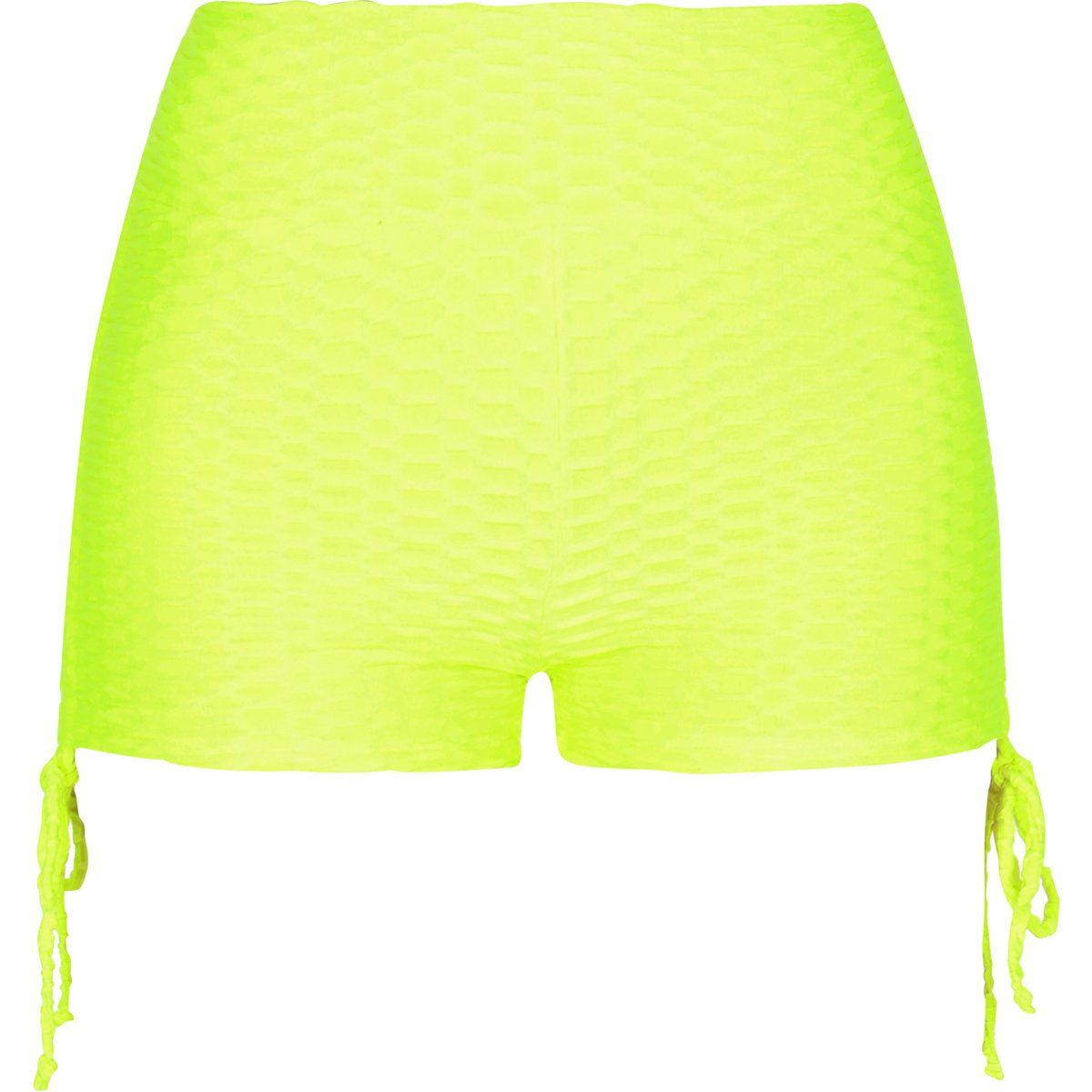 Strukturierte High-Waist Kordelzug-Shorts
