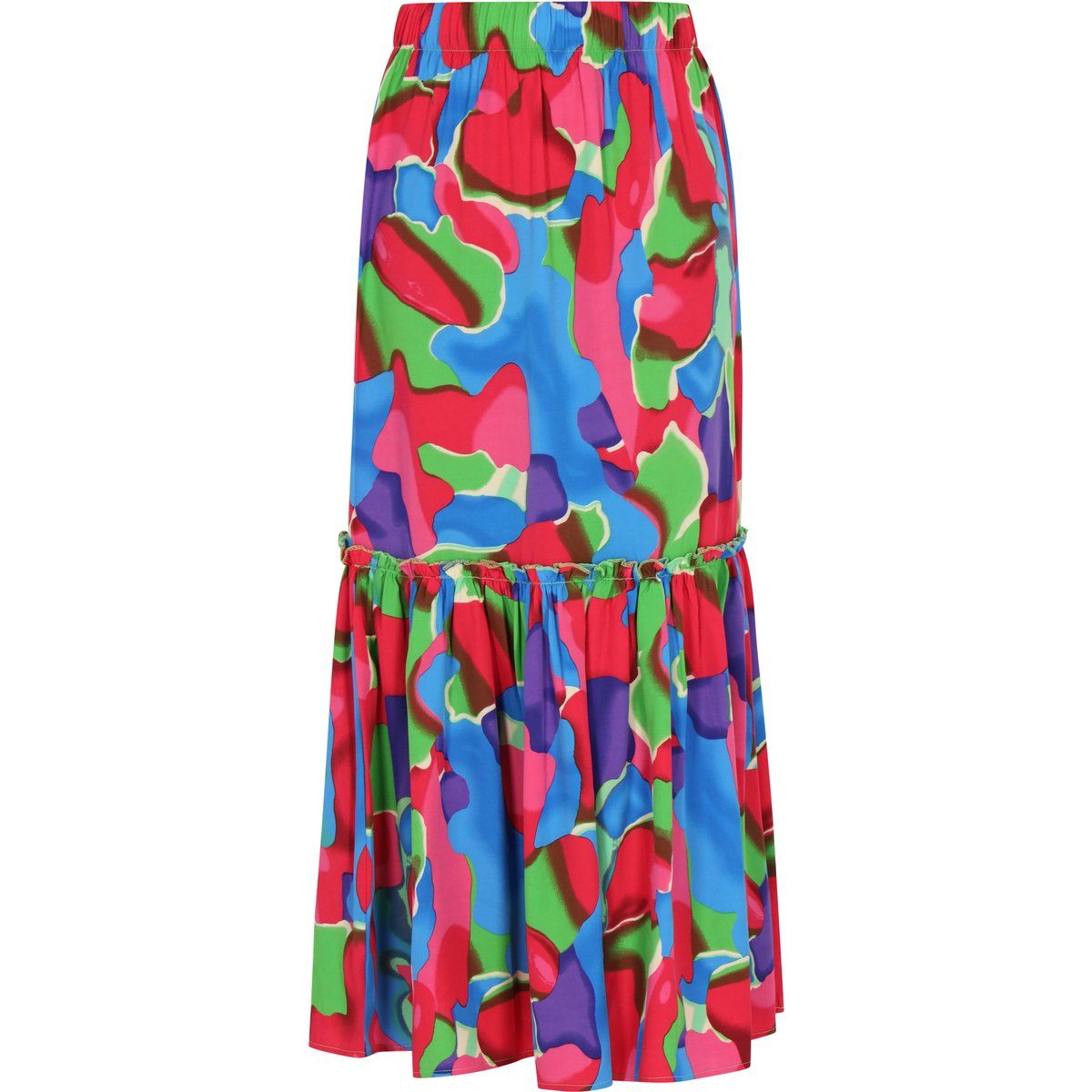 Gestufter Midirock mit abstraktem Print