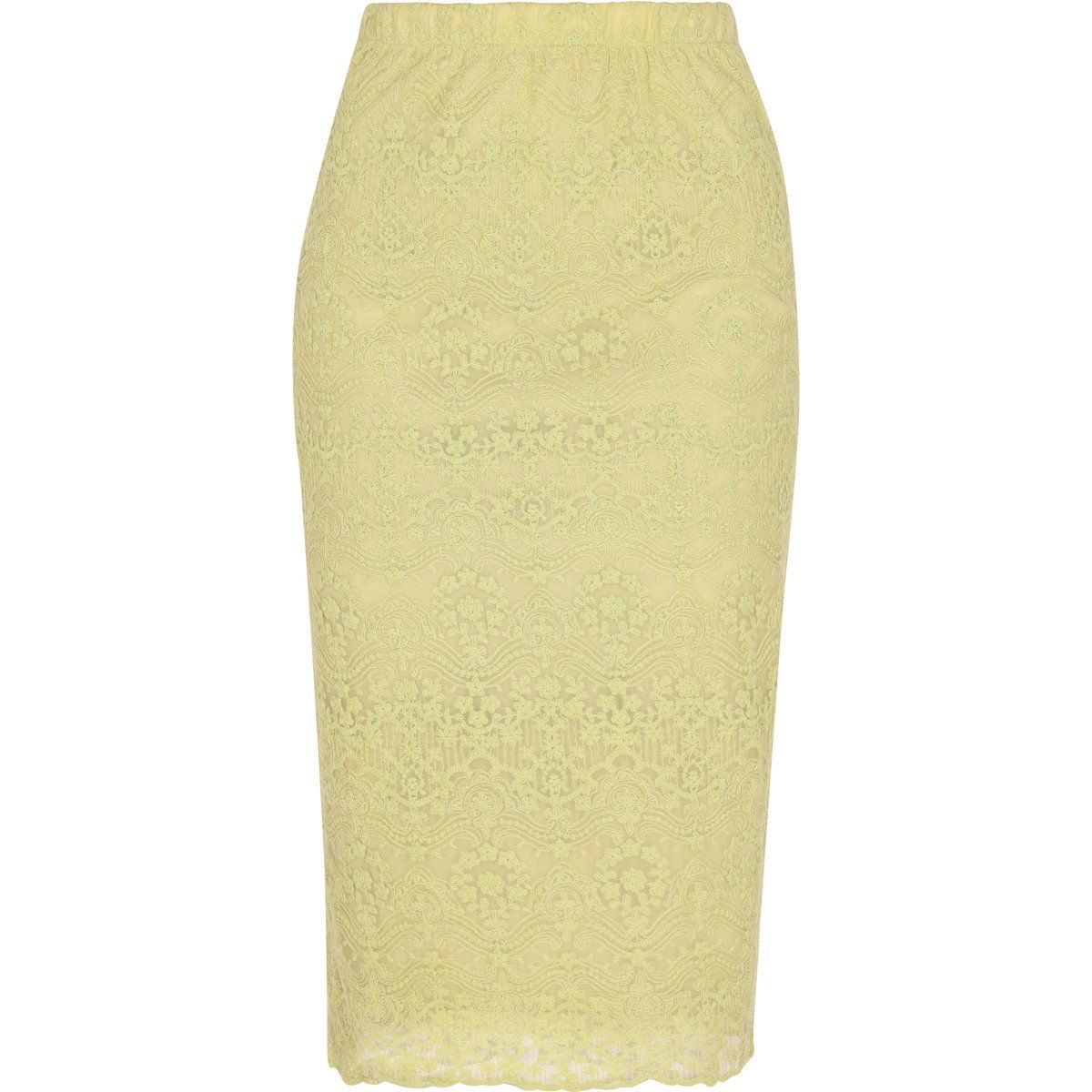 Eleganter Midirock aus floraler Spitze