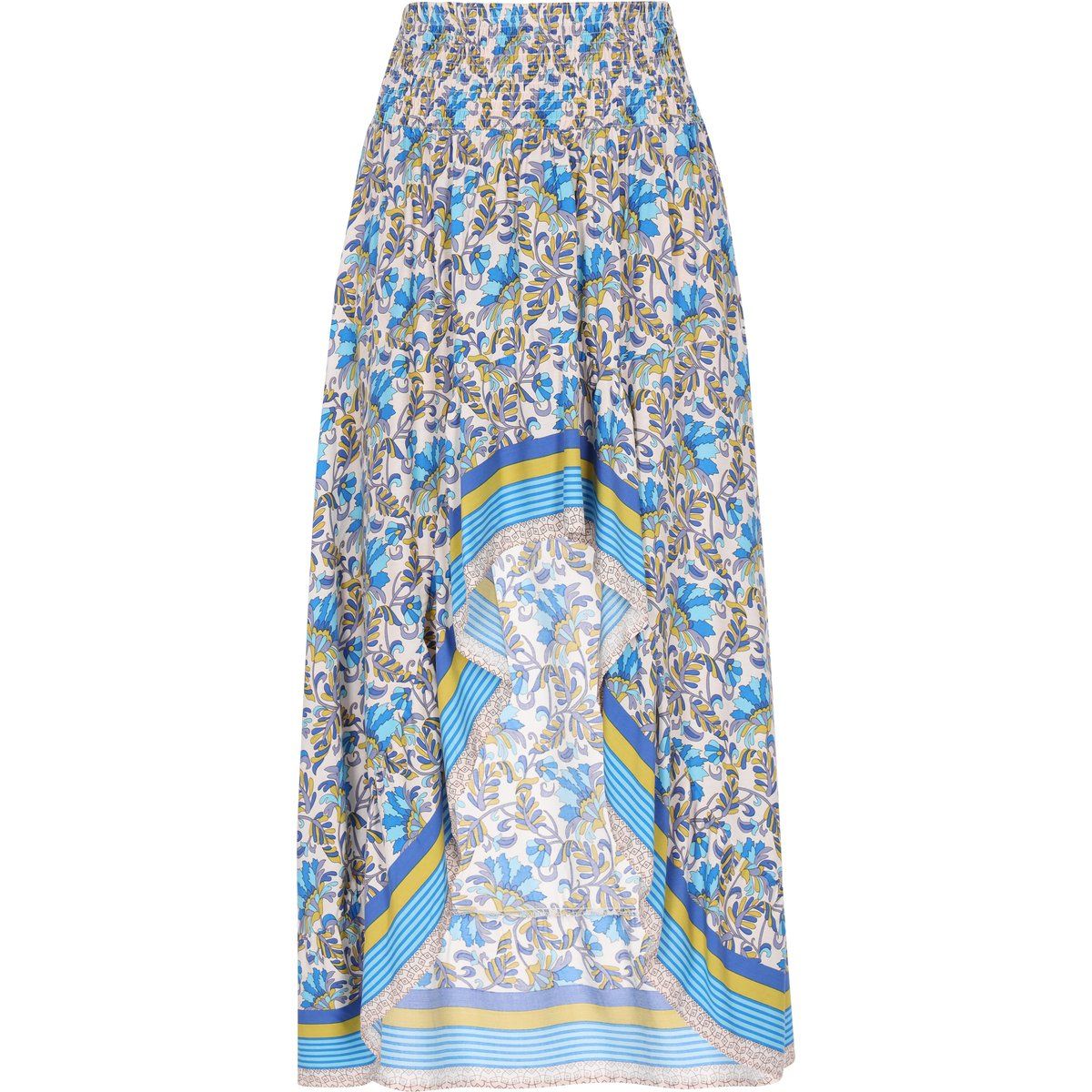 Geblümter High-Low Boho Maxirock