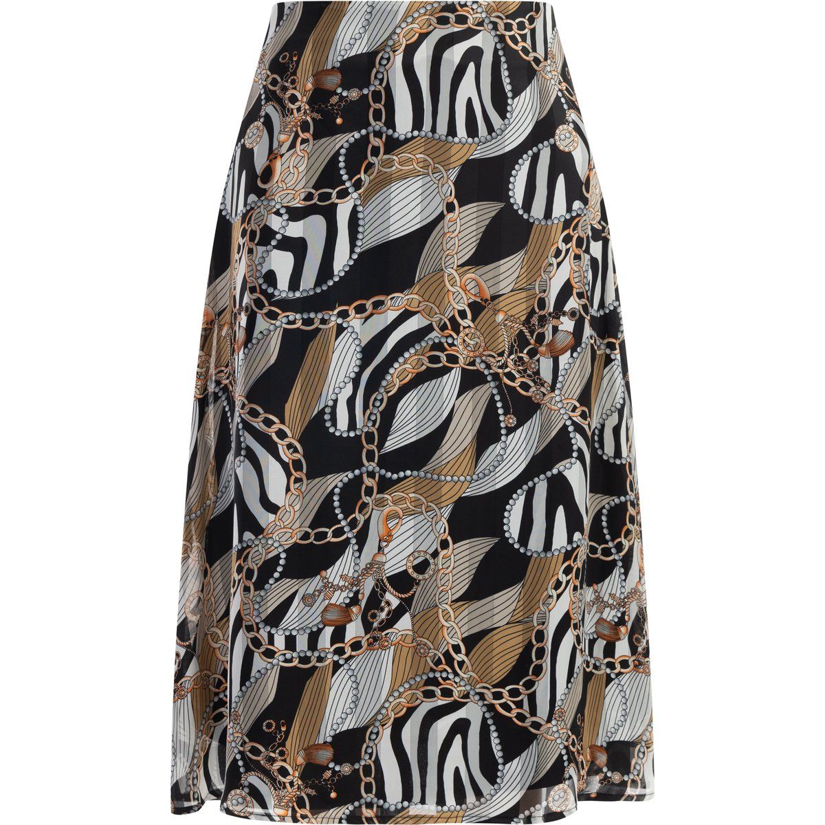 Midirock mit Ketten- und Animalprint