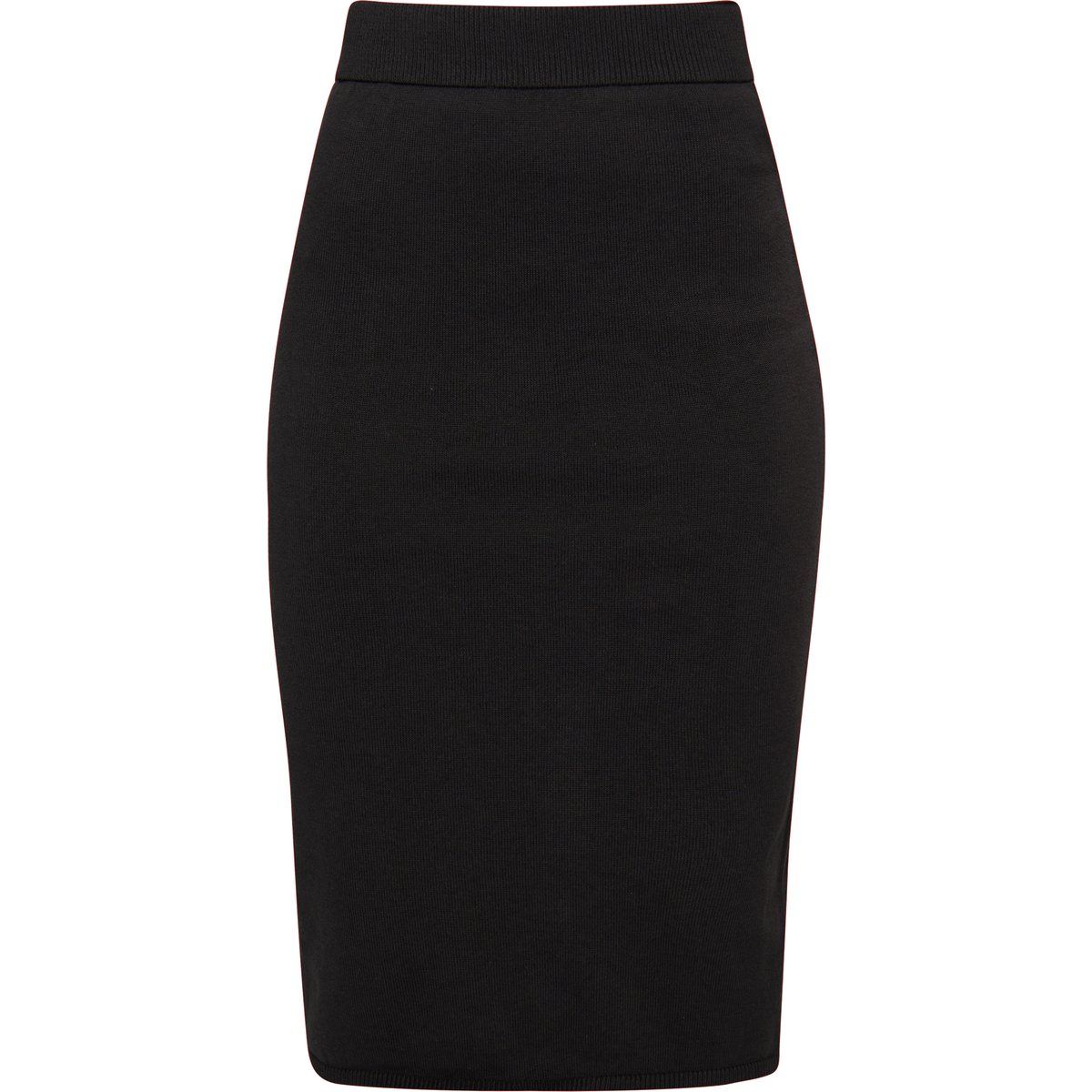 Eleganter gerippter Strick-Bleistiftrock