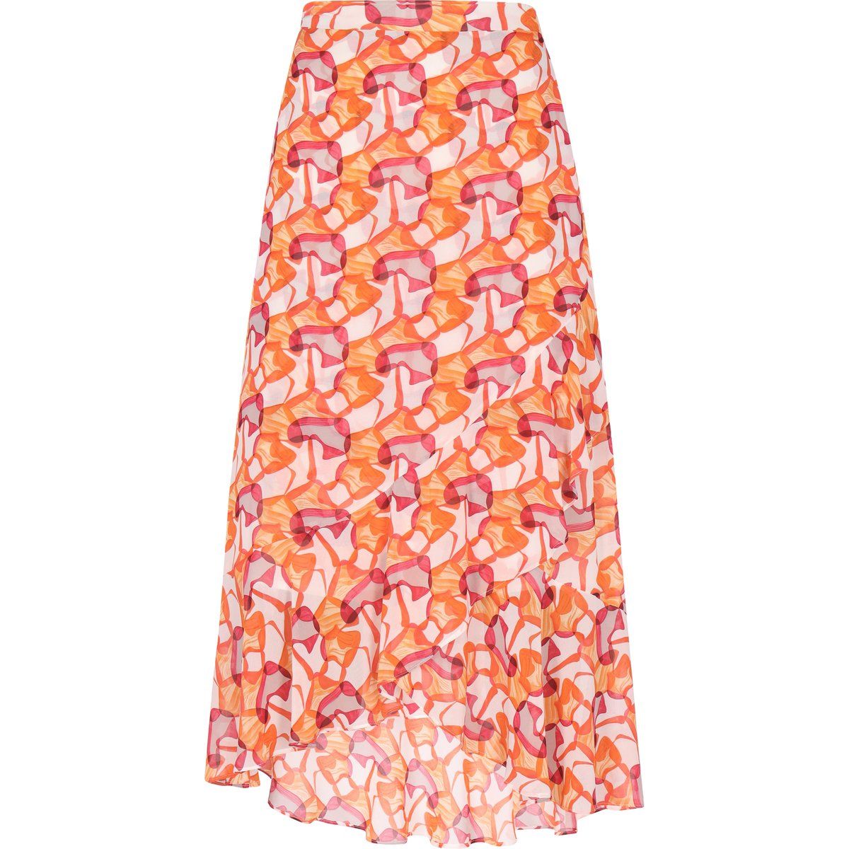 Fließender High-Low-Rock mit abstraktem Print