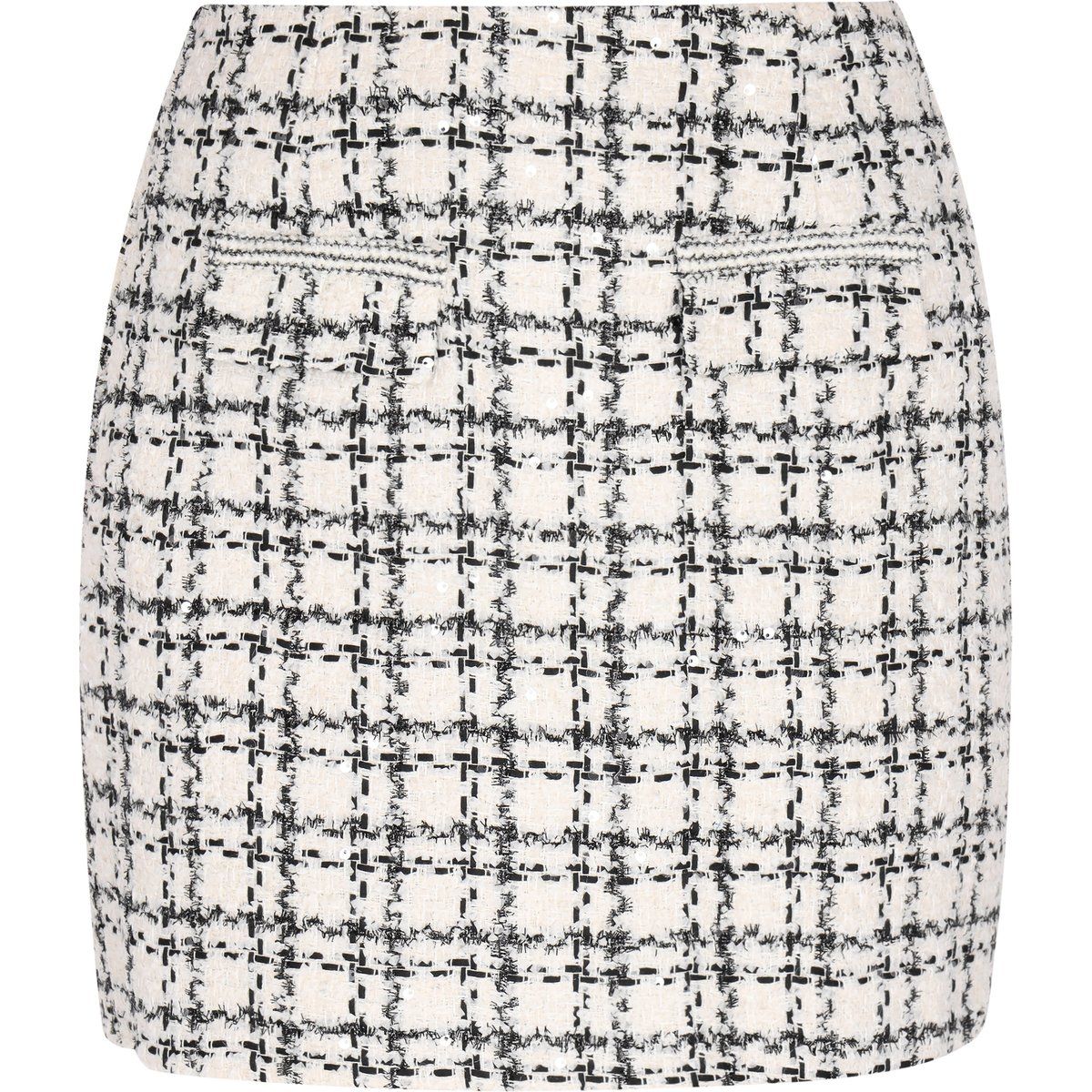 Eleganter Bouclé-Minirock mit Pailletten