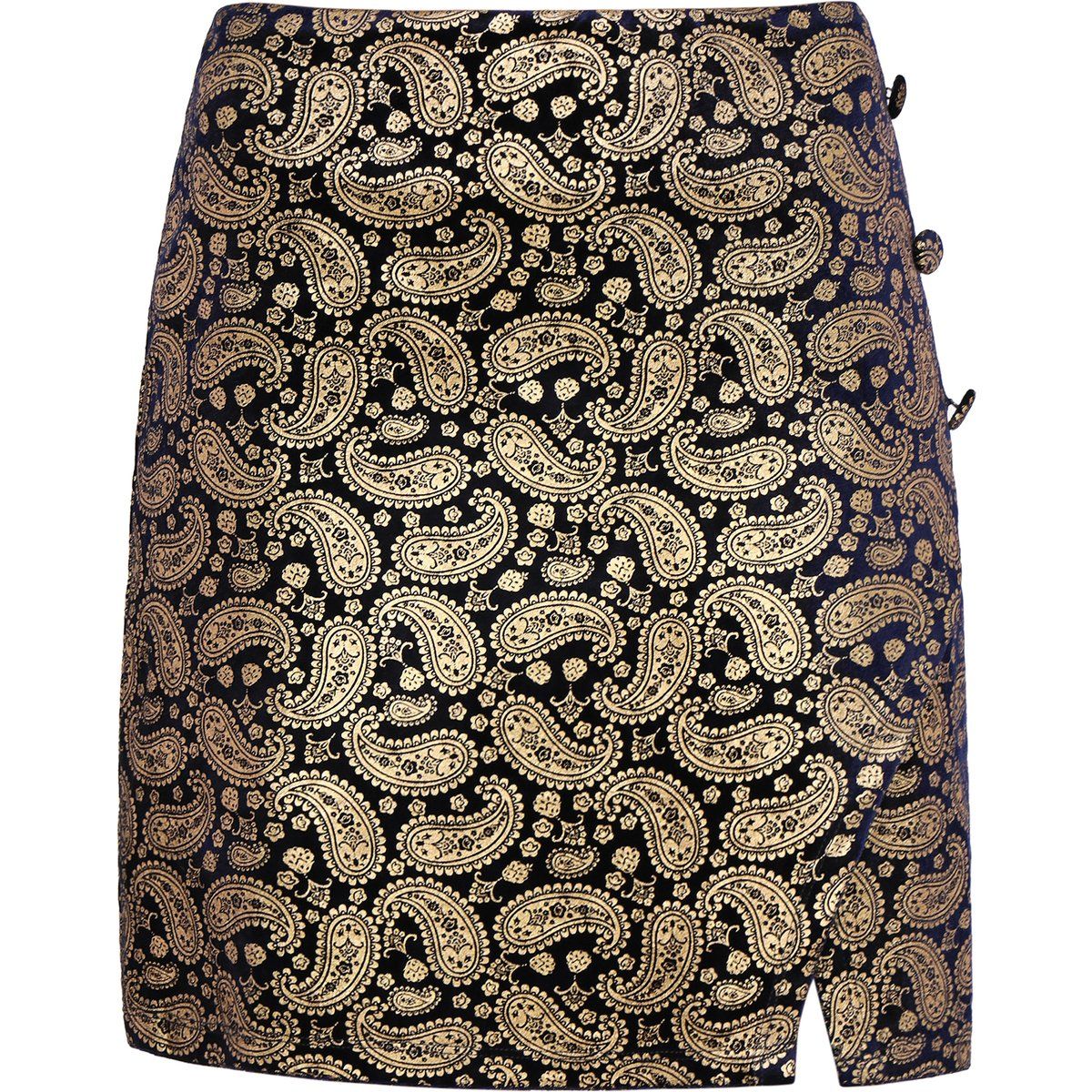 Minirock mit opulentem Paisley-Jacquard
