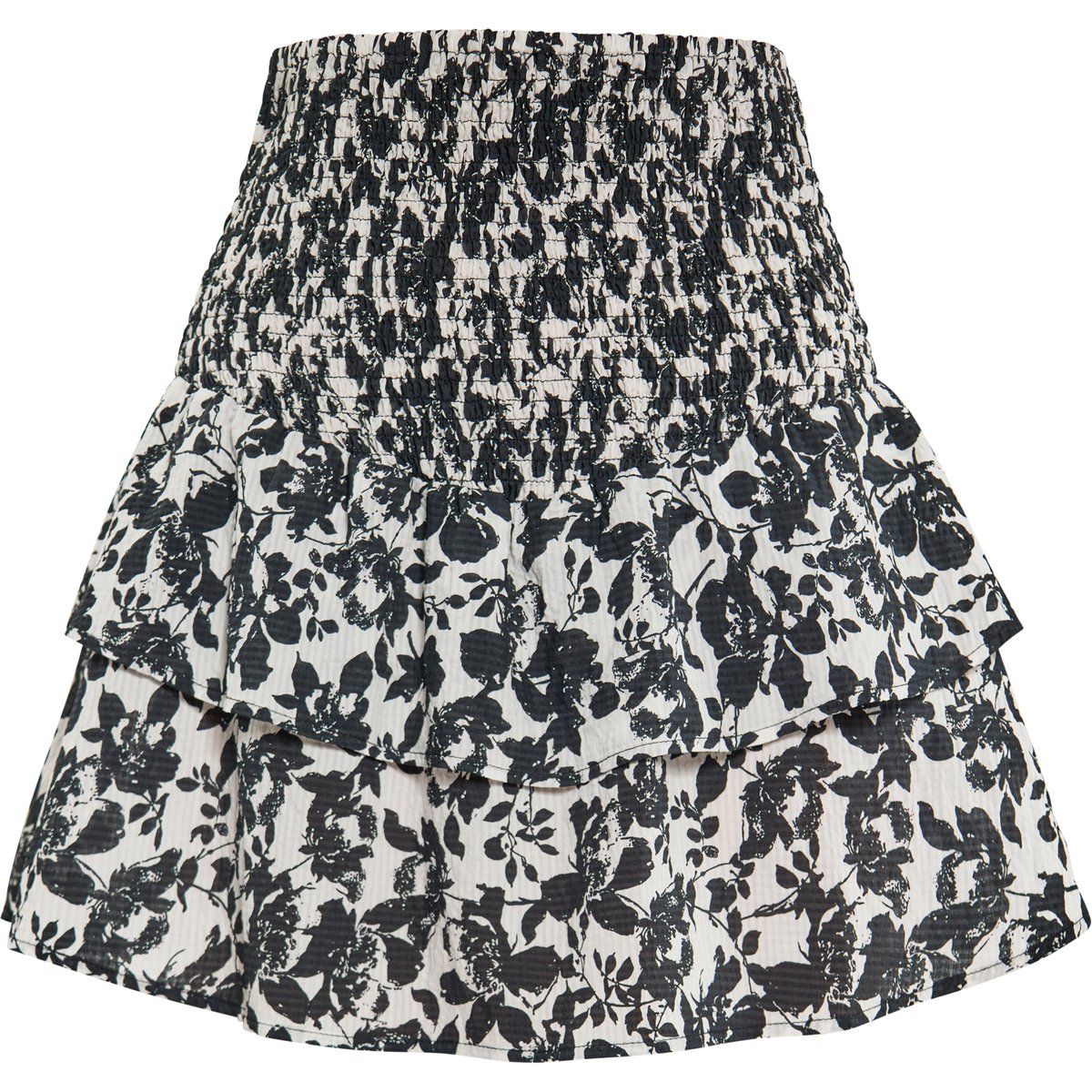 Luftiger gestufter Minirock mit Blumenmuster