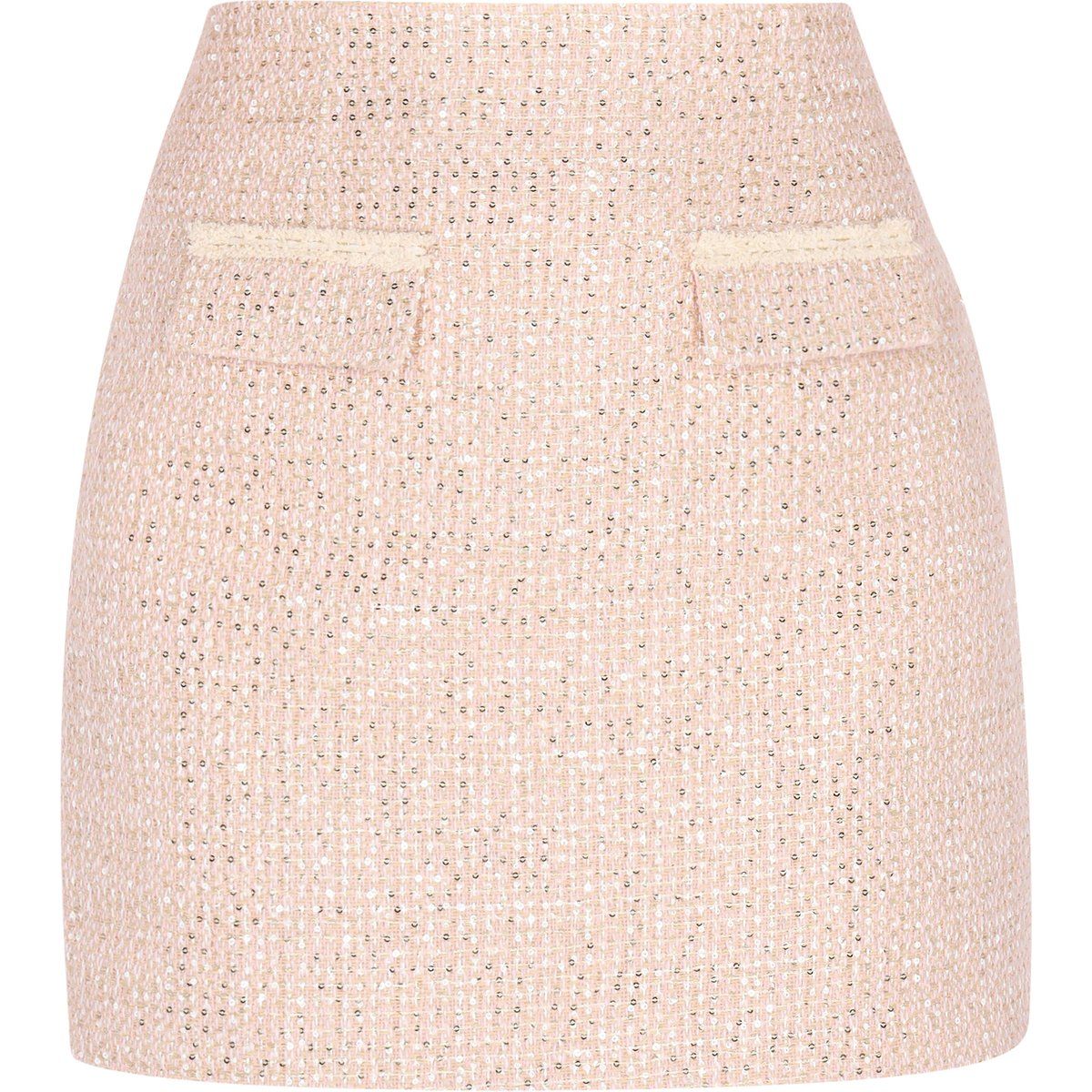Funkelnder Taillierter Tweed-Minirock