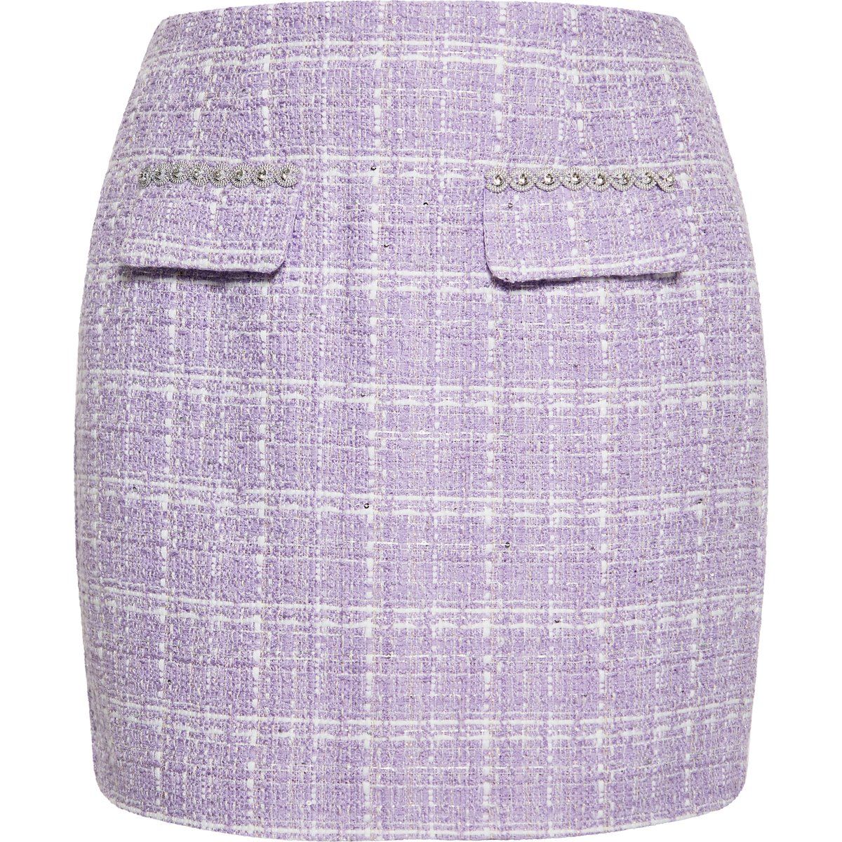 Eleganter Bouclé-Minirock mit Pattentaschen
