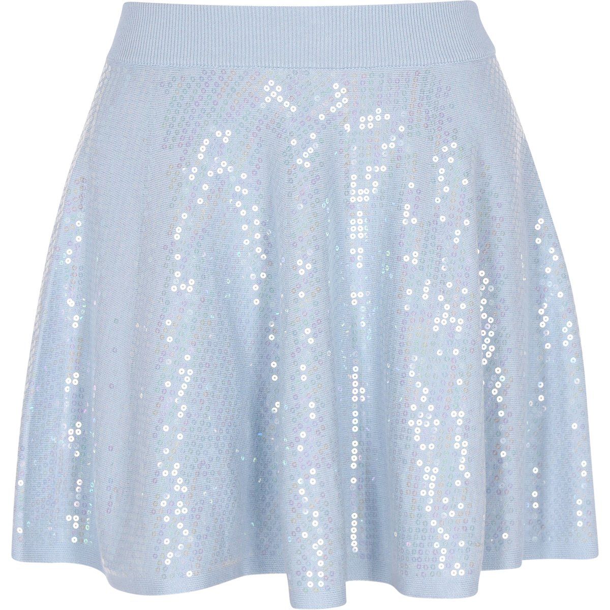Glitzernder A-Linien-Strickrock in Mini-Länge