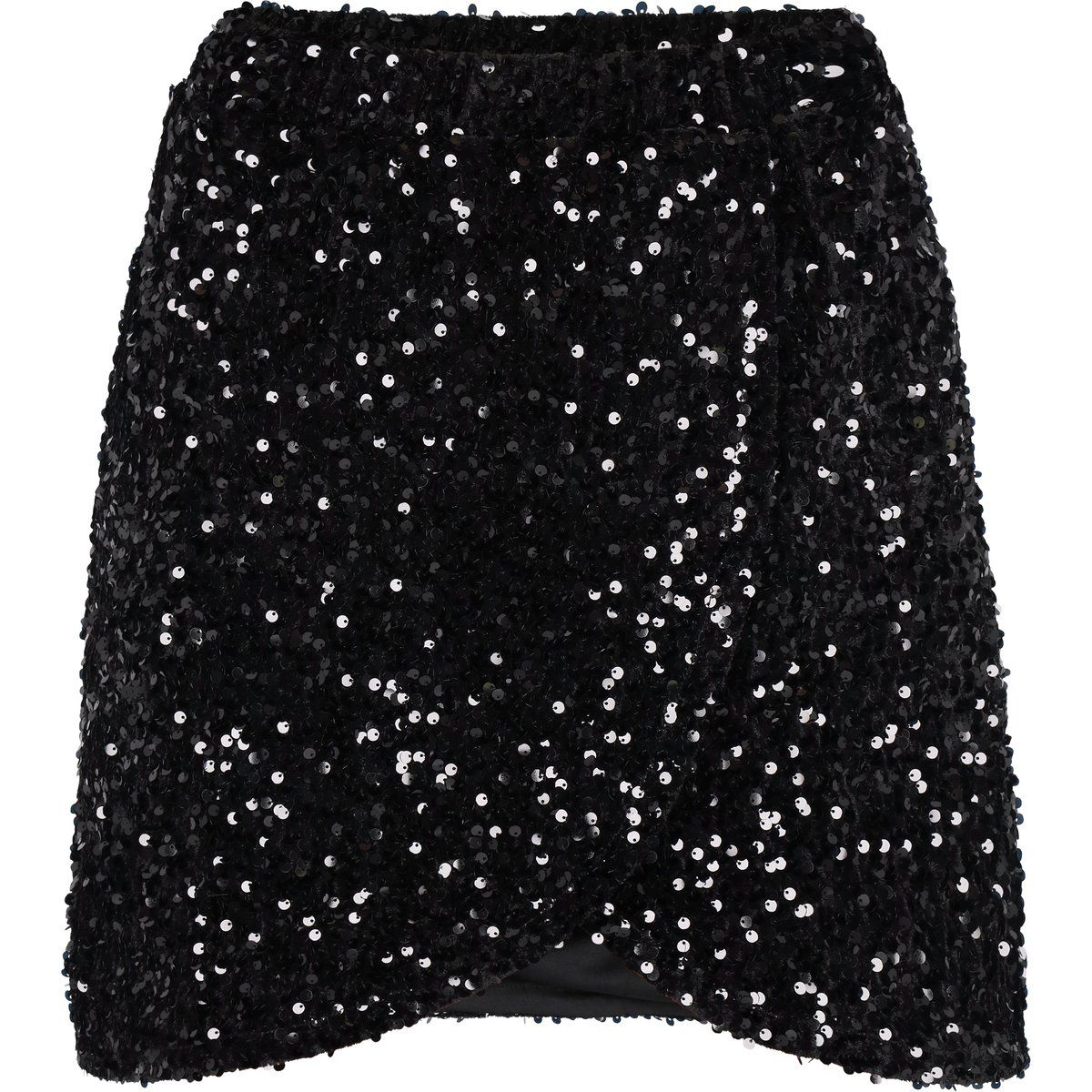 Glitzernder Pailletten-Wickelrock in Mini-Länge