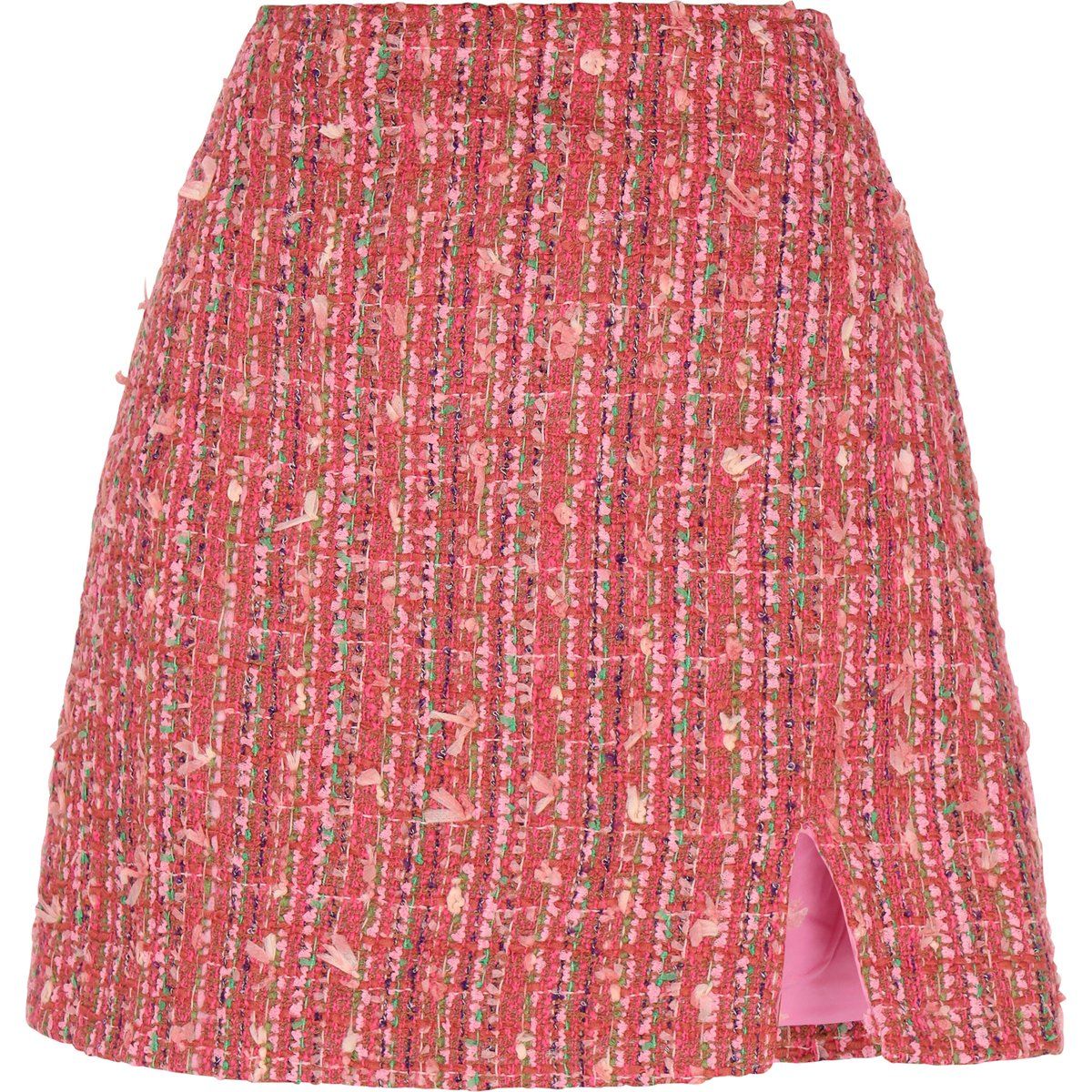 Bouclé-Minirock mit Schlitz