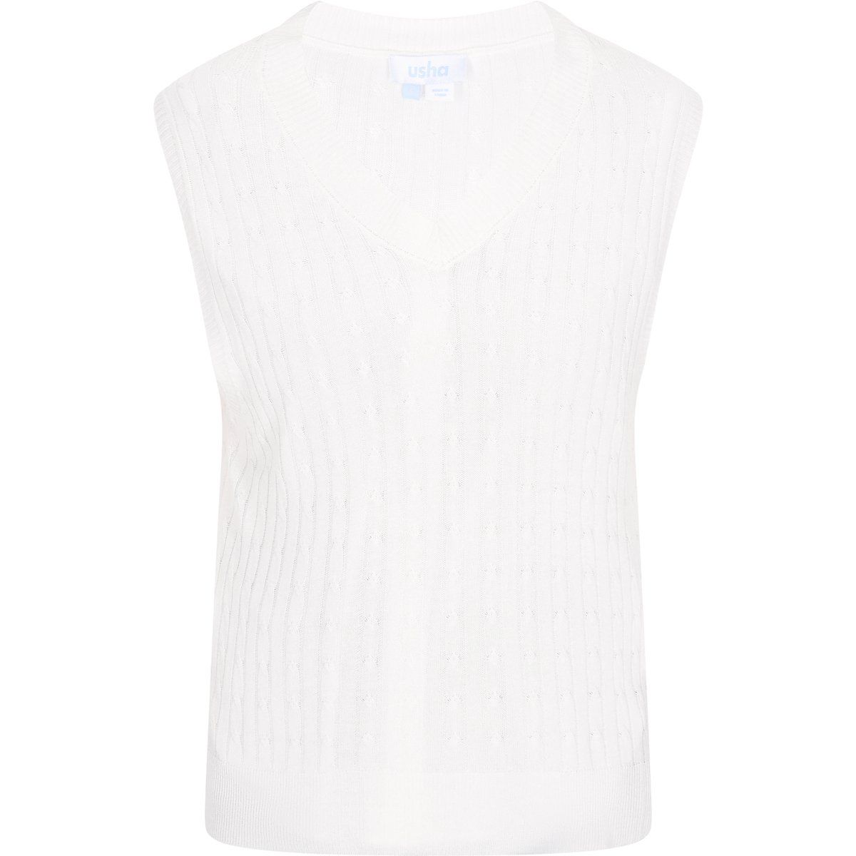 Klassische Strickweste mit Zopfmuster
