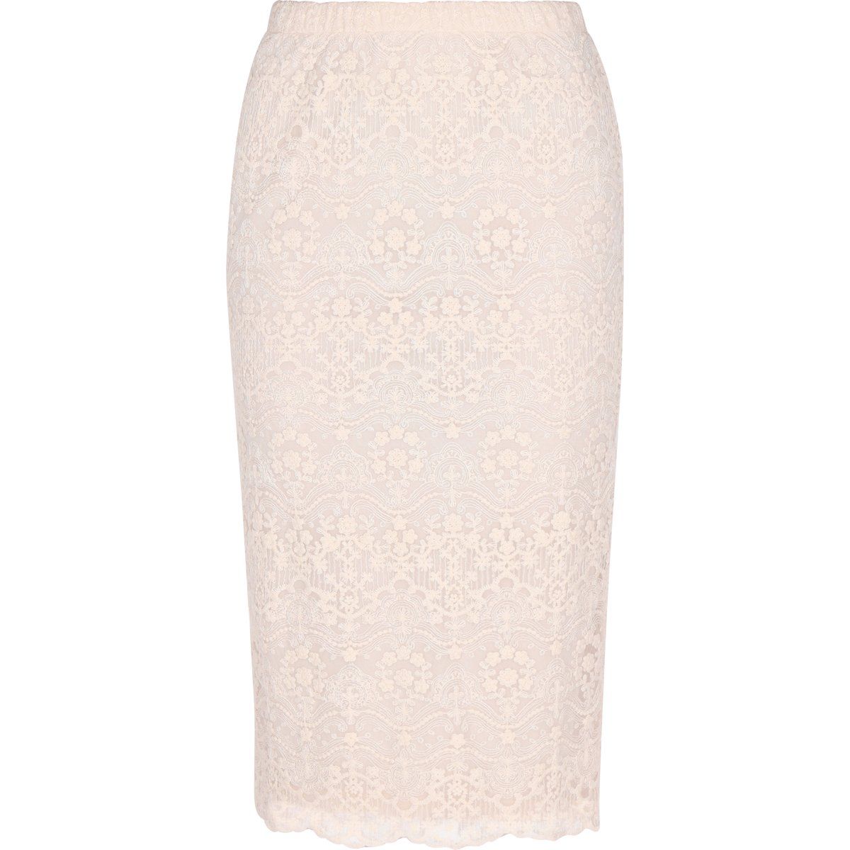Eleganter Bestickter Midi-Spitzenrock