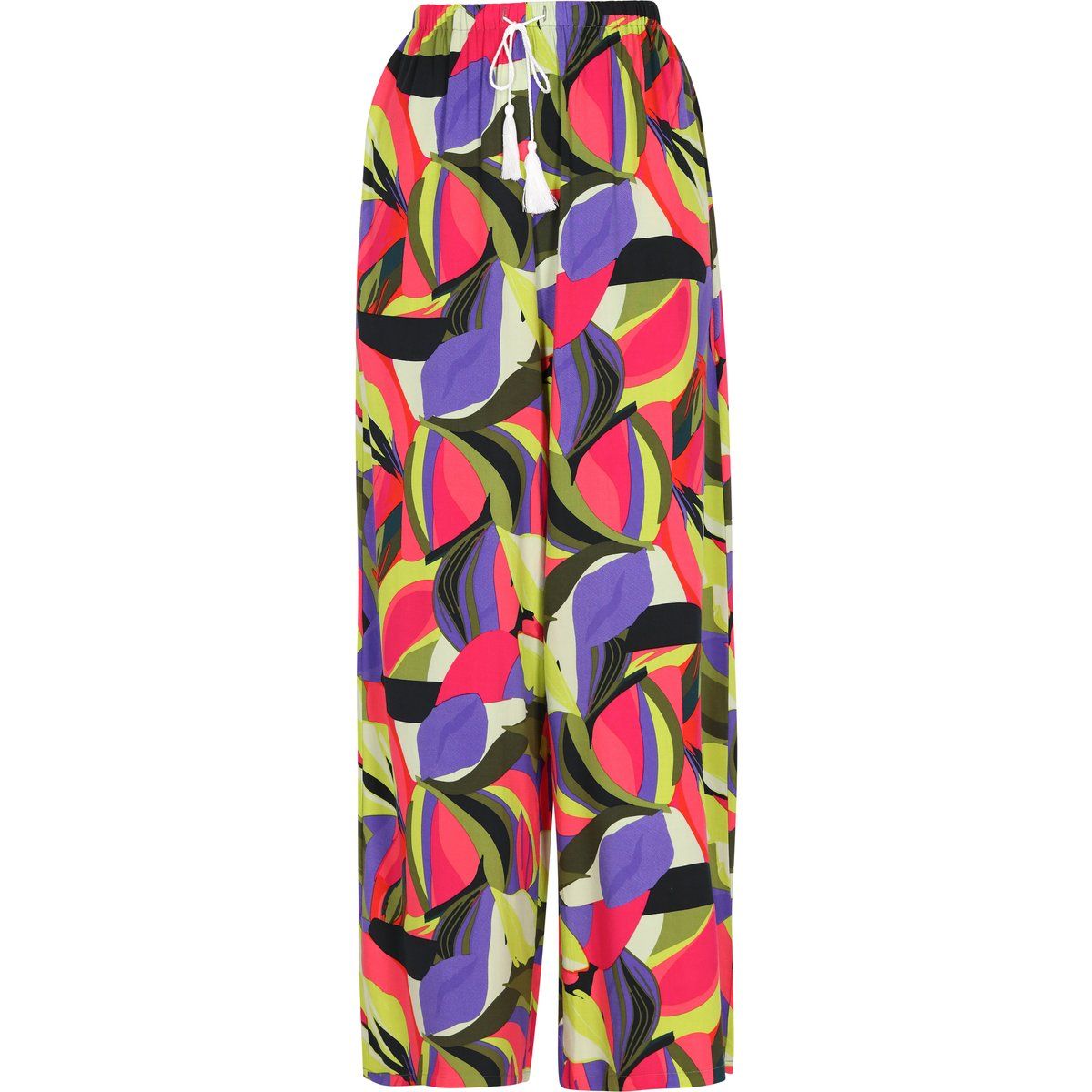 Weit geschnittene Boho-Hose mit Print