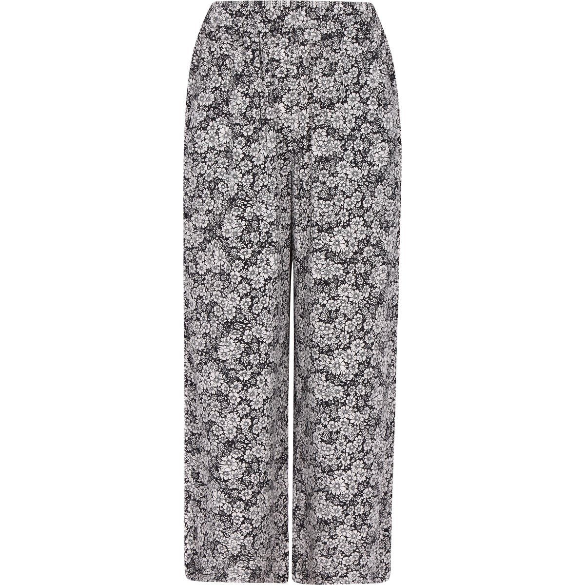 Weite Hose mit romantischem Blumendruck