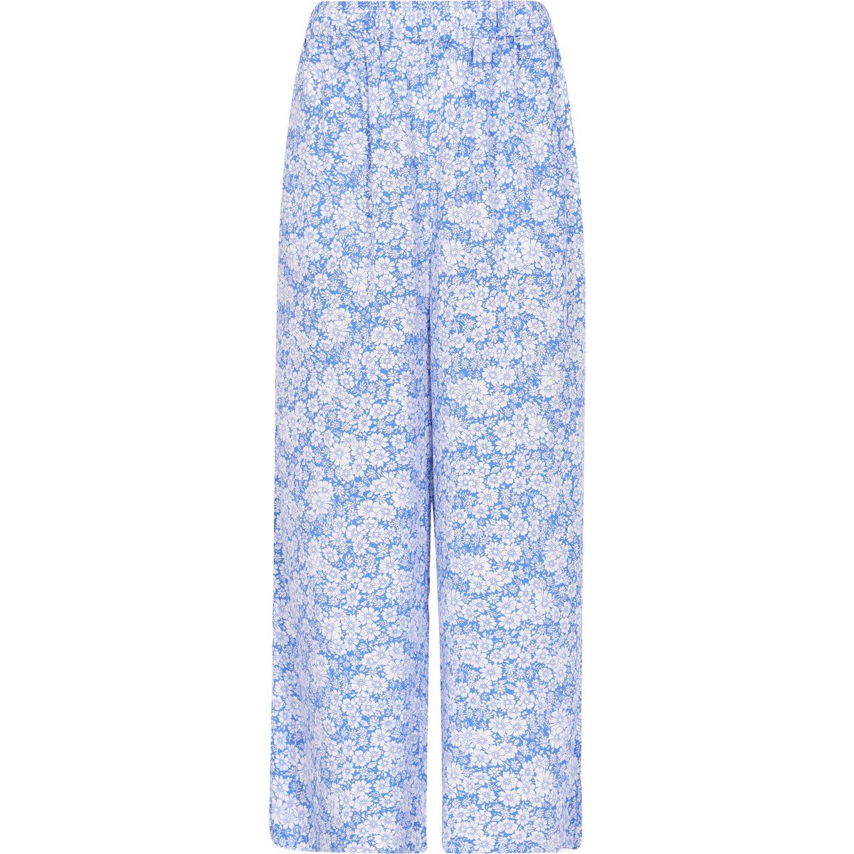 Luftige Hose mit weitem Bein und Blumenmuster