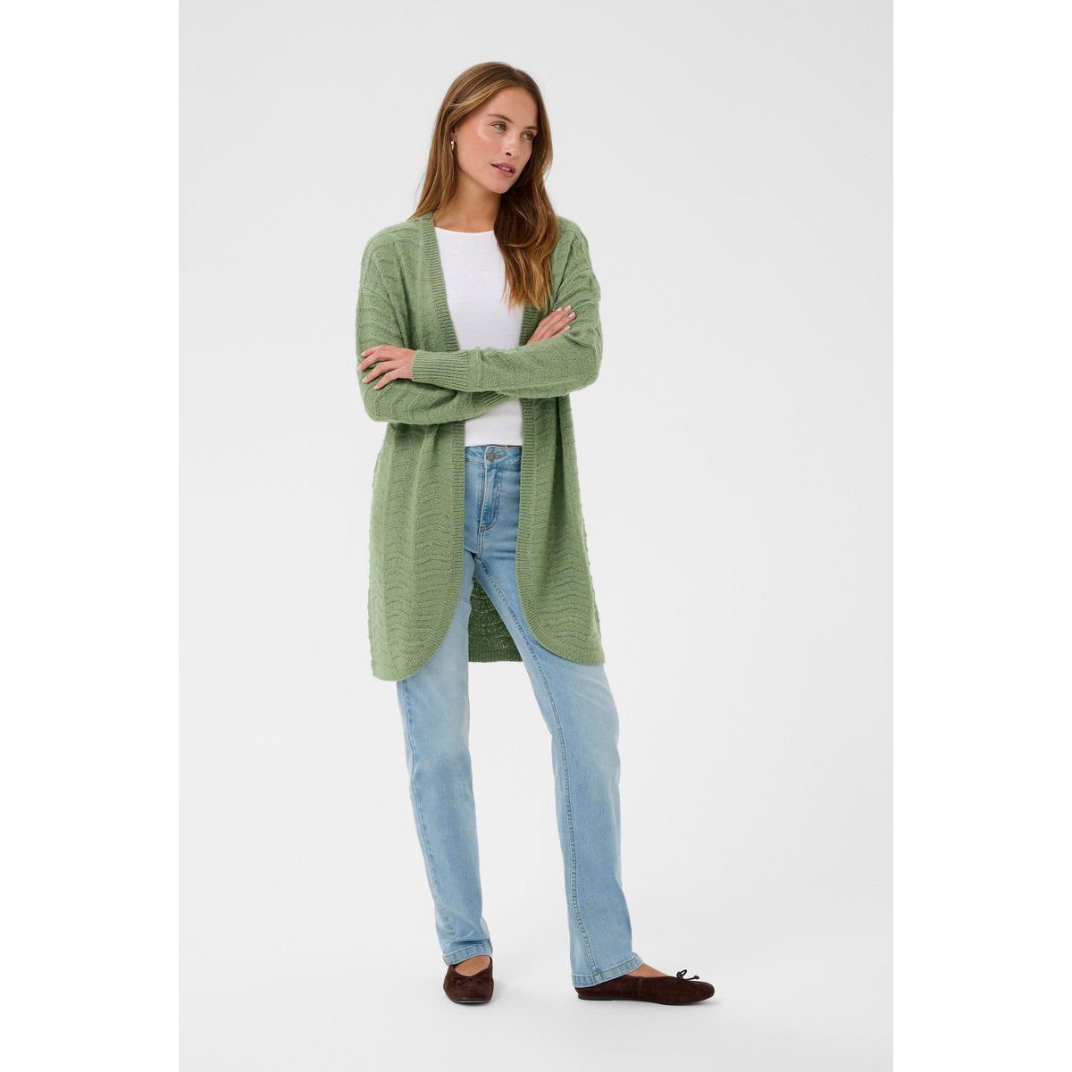 Strukturierter Cardigan mit offener Front