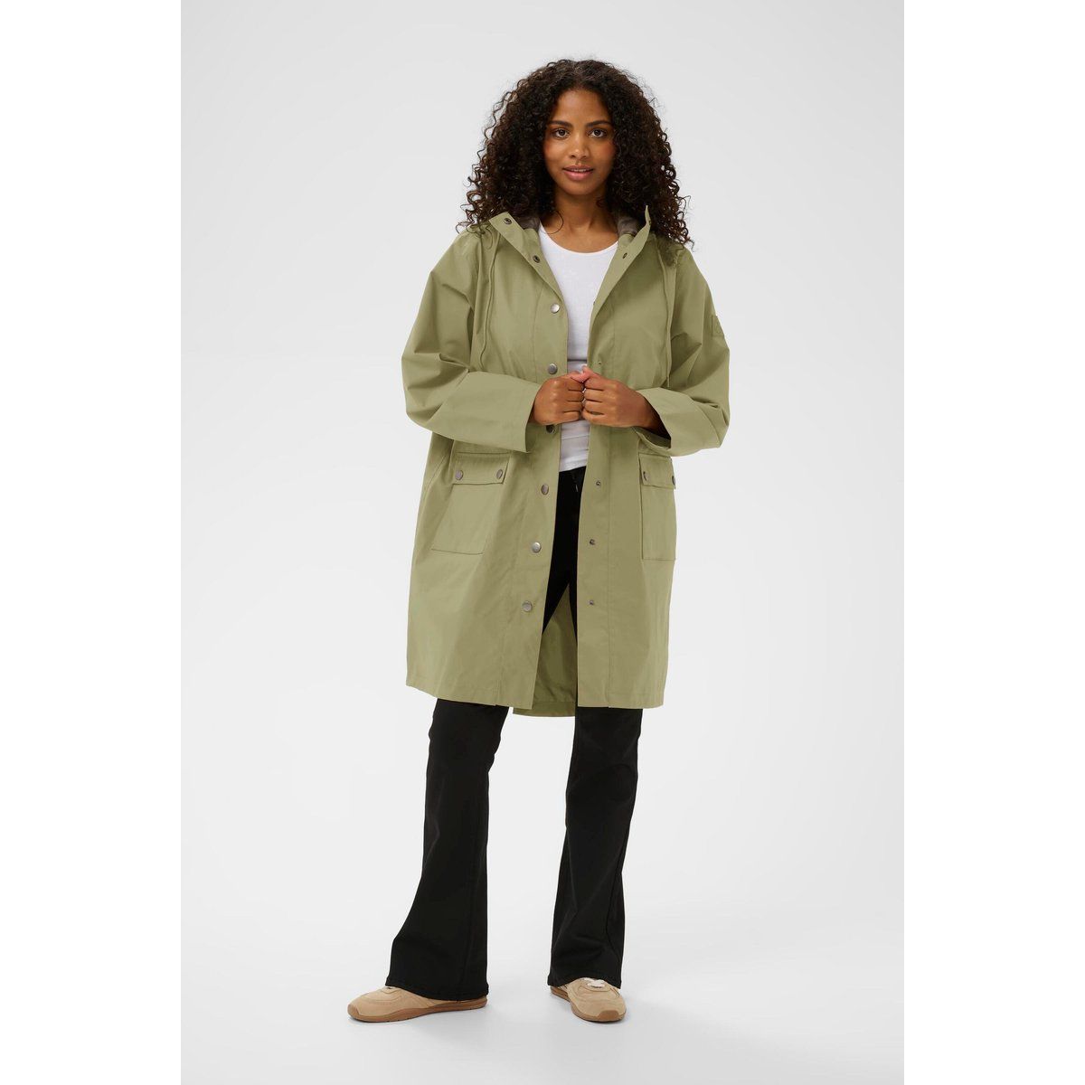 Geradgeschnittene Parka-Jacke mit Kapuze