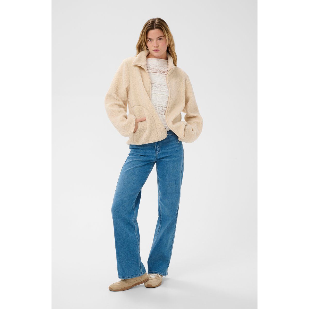 Fleecejacke mit lockerer Passform