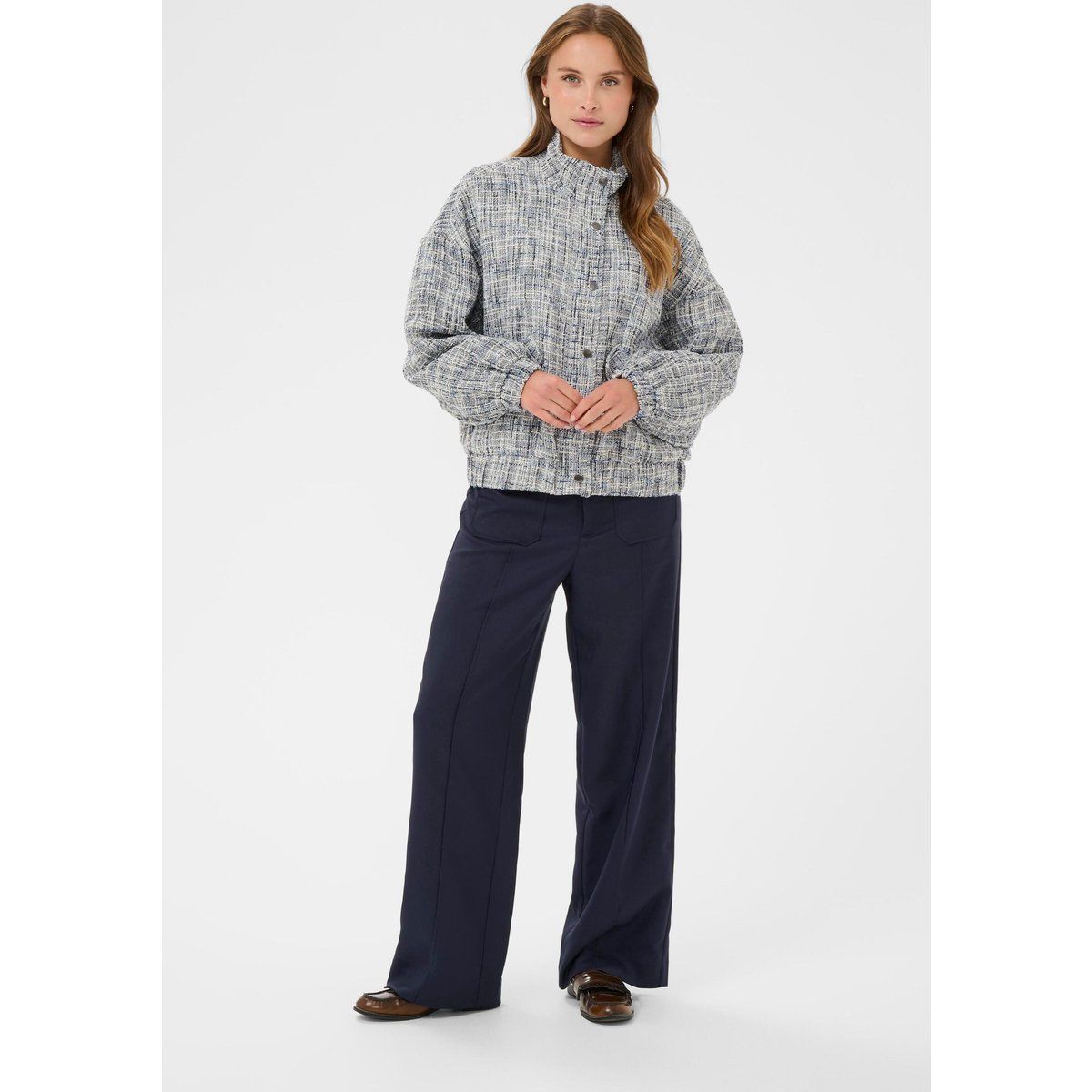 Lockere Jacke in Tweed-Optik