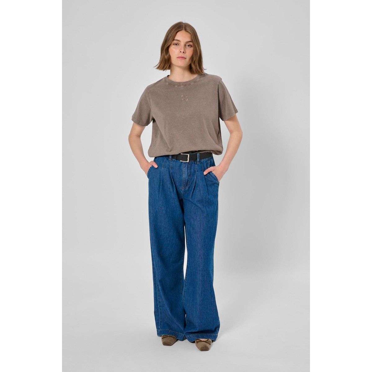 Boxy T-Shirt mit Rundhalsausschnitt