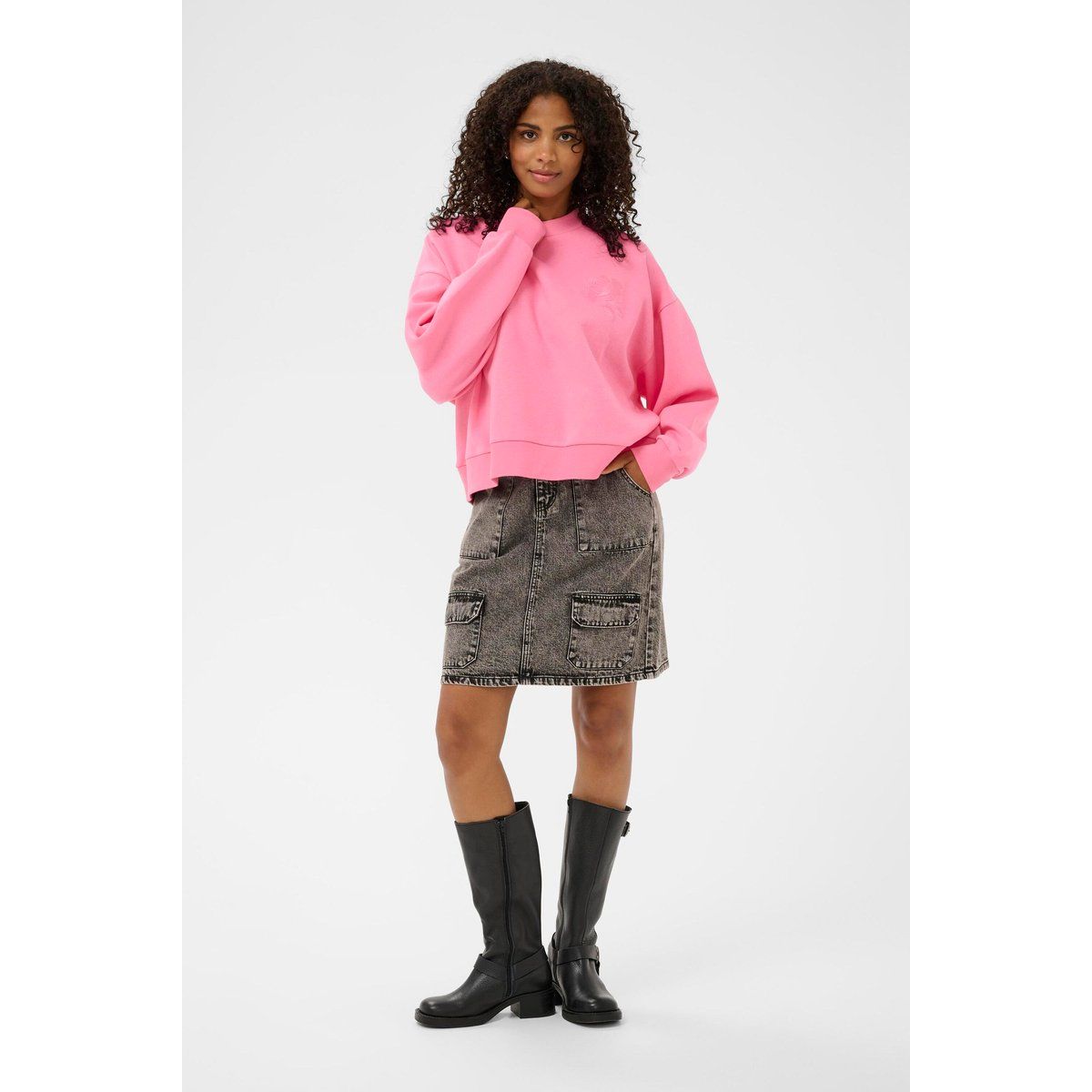Oversized Varsity-Sweatshirt mit Frontprint