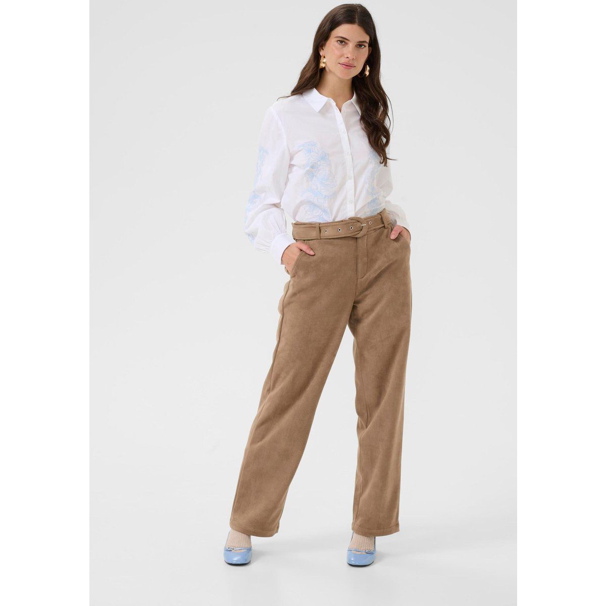 High-Waist Hose mit Gürtel