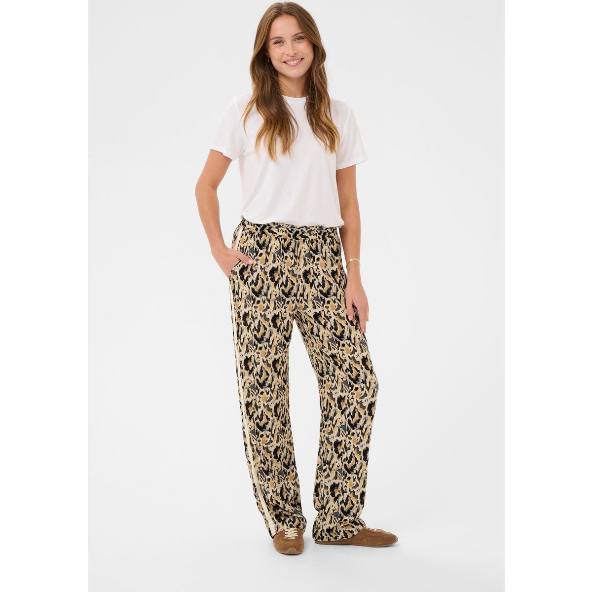 Lockere Hose mit abstraktem Leopardenmuster