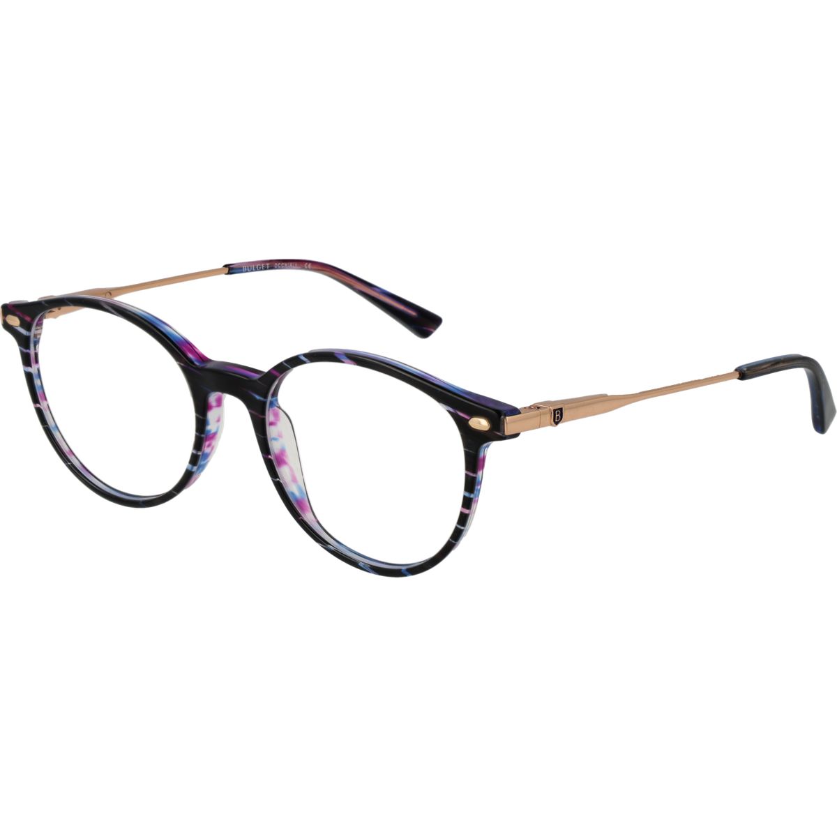 Gemusterte Rundbrille mit Vollrand