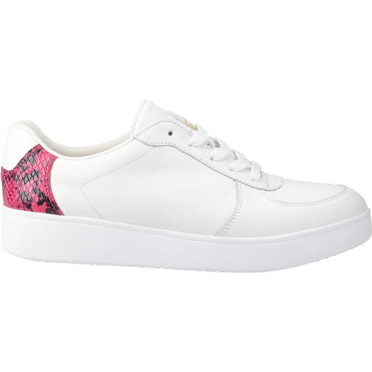 Low-Top Leder-Sneaker mit Schlangenhaut-Detail