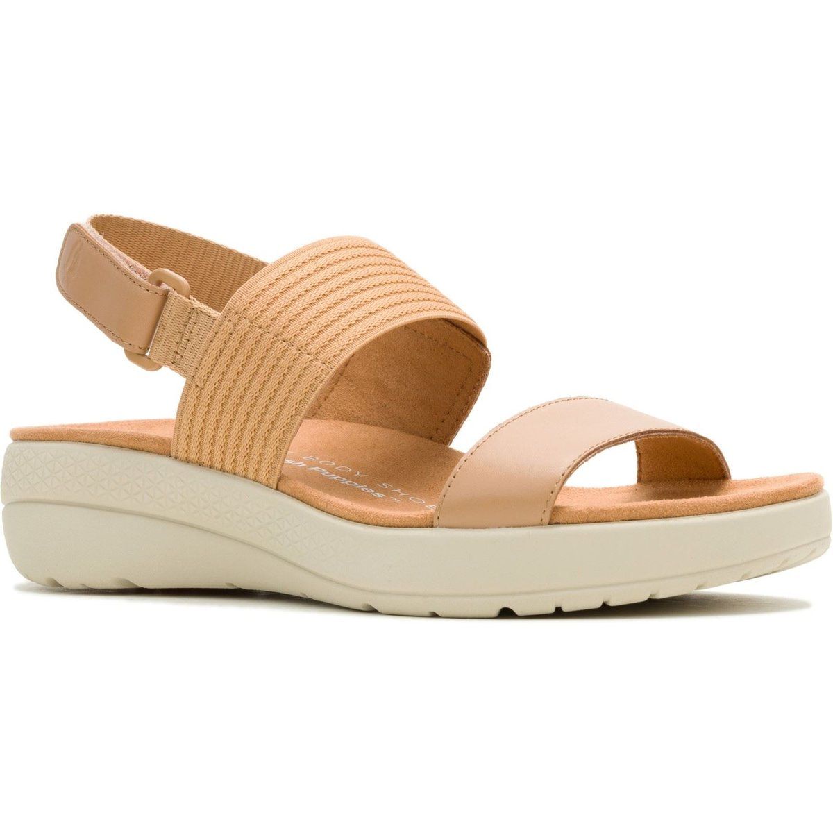 Leder-Sandalen mit Keilabsatz und Fersenriemen