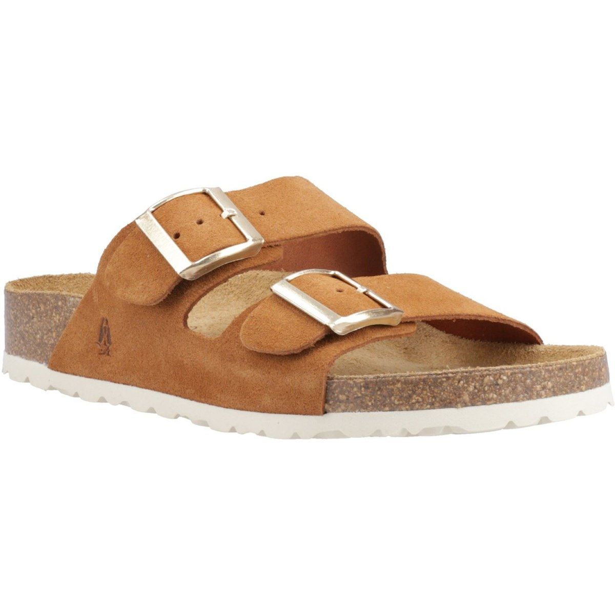 Verstellbare Wildleder-Slipper mit zwei Riemen